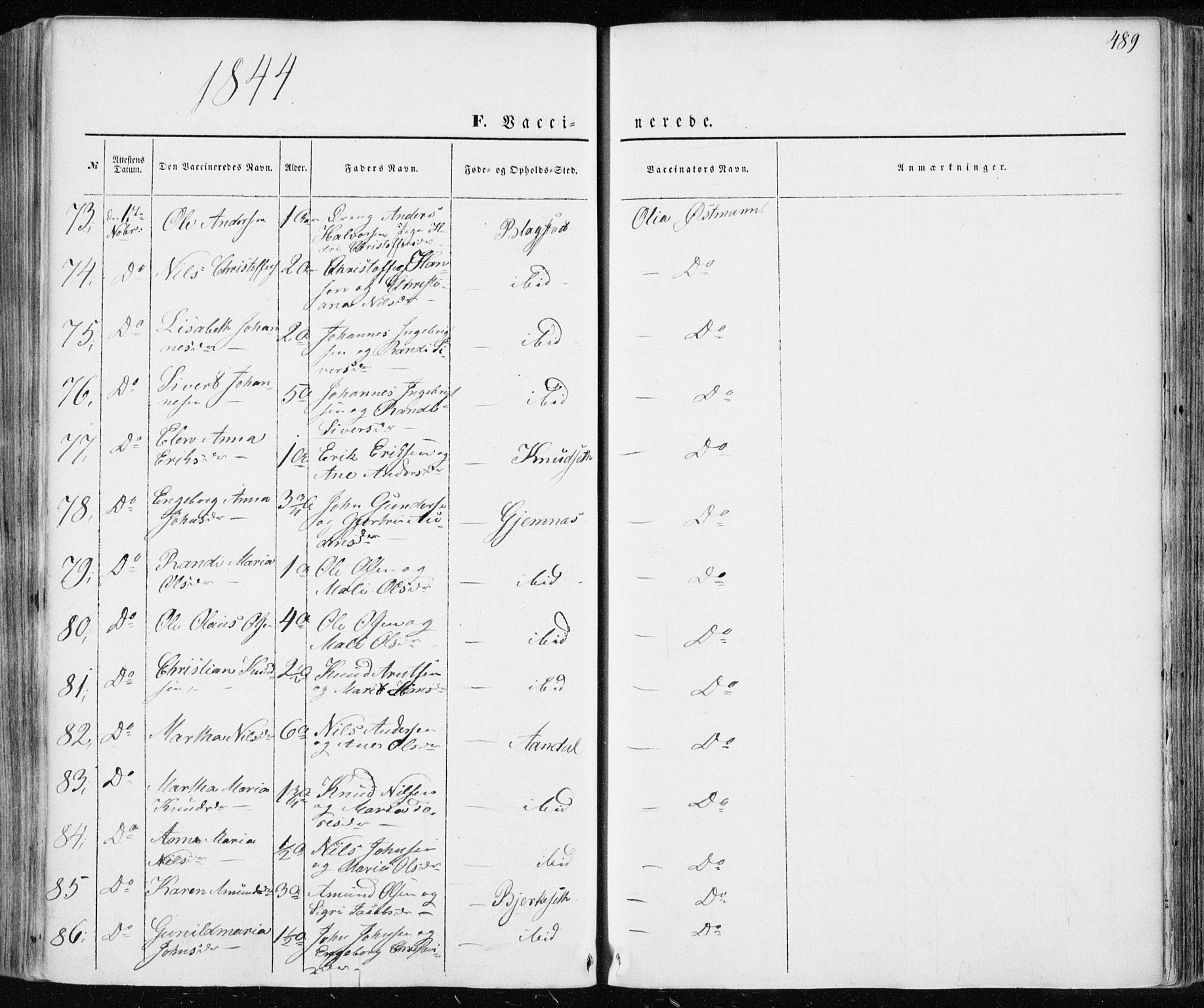 Ministerialprotokoller, klokkerbøker og fødselsregistre - Møre og Romsdal, AV/SAT-A-1454/586/L0984: Ministerialbok nr. 586A10, 1844-1856, s. 489