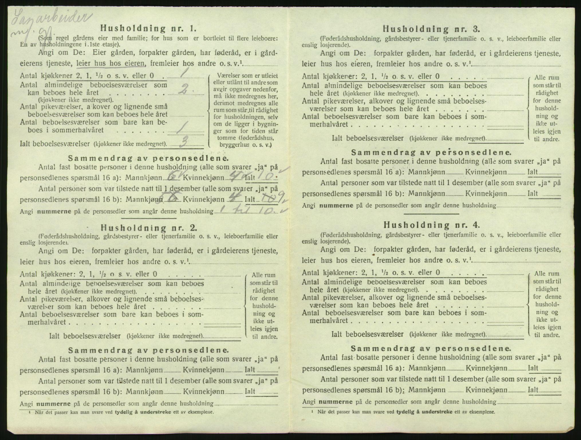 SAKO, Folketelling 1920 for 0725 Tjølling herred, 1920, s. 40