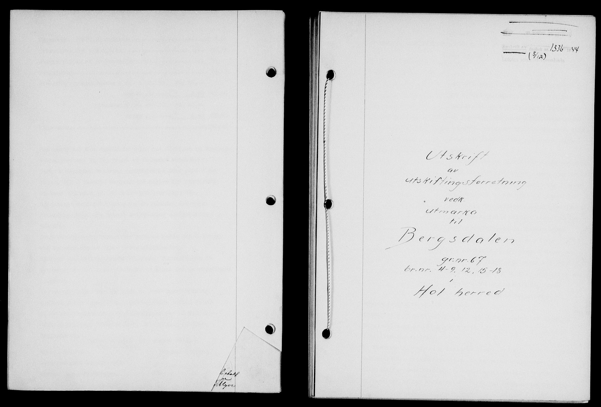 Lofoten sorenskriveri, SAT/A-0017/1/2/2C/L0013a: Pantebok nr. 13a, 1944-1946, Dagboknr: 1336/1944