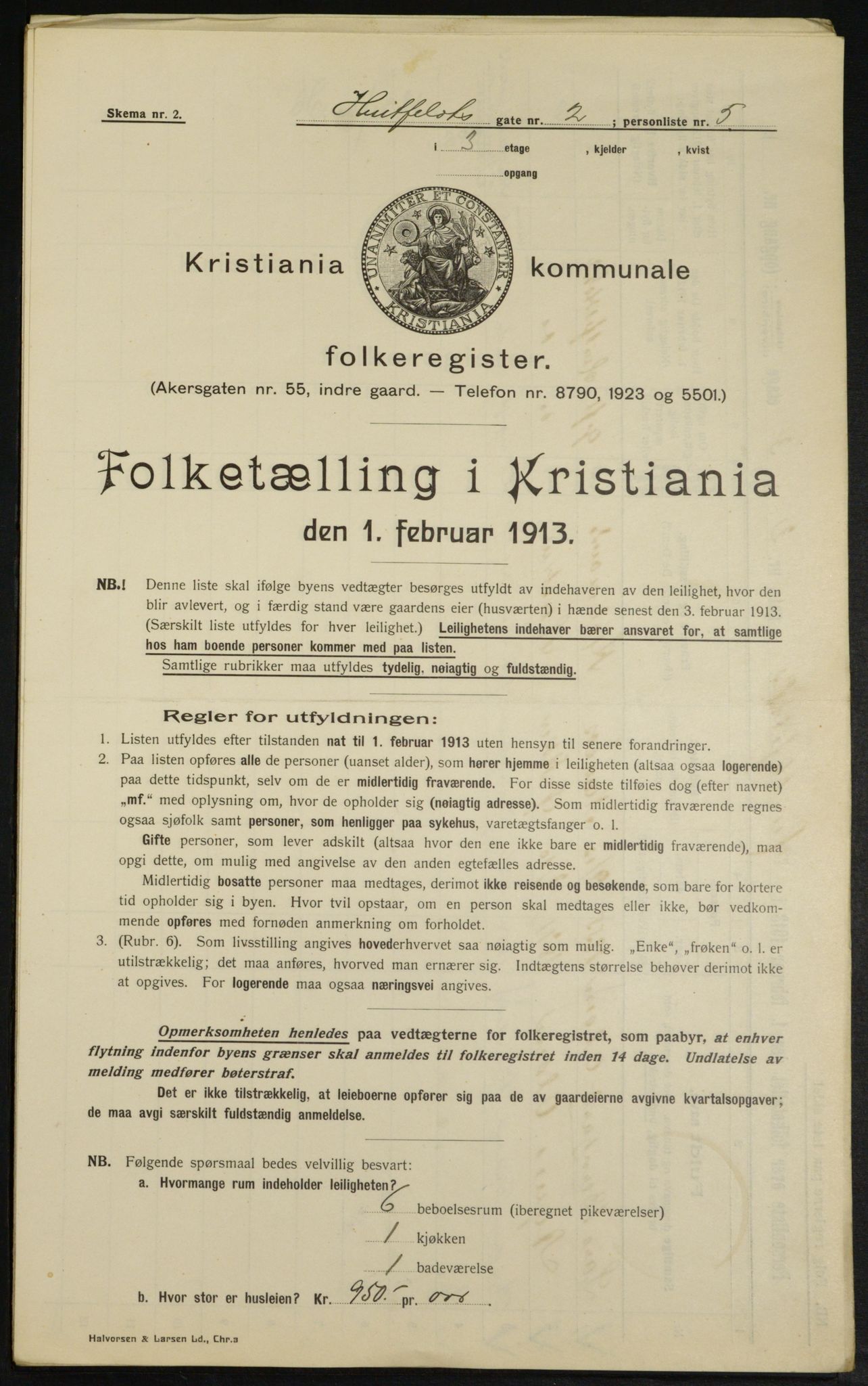 OBA, Kommunal folketelling 1.2.1913 for Kristiania, 1913, s. 41380