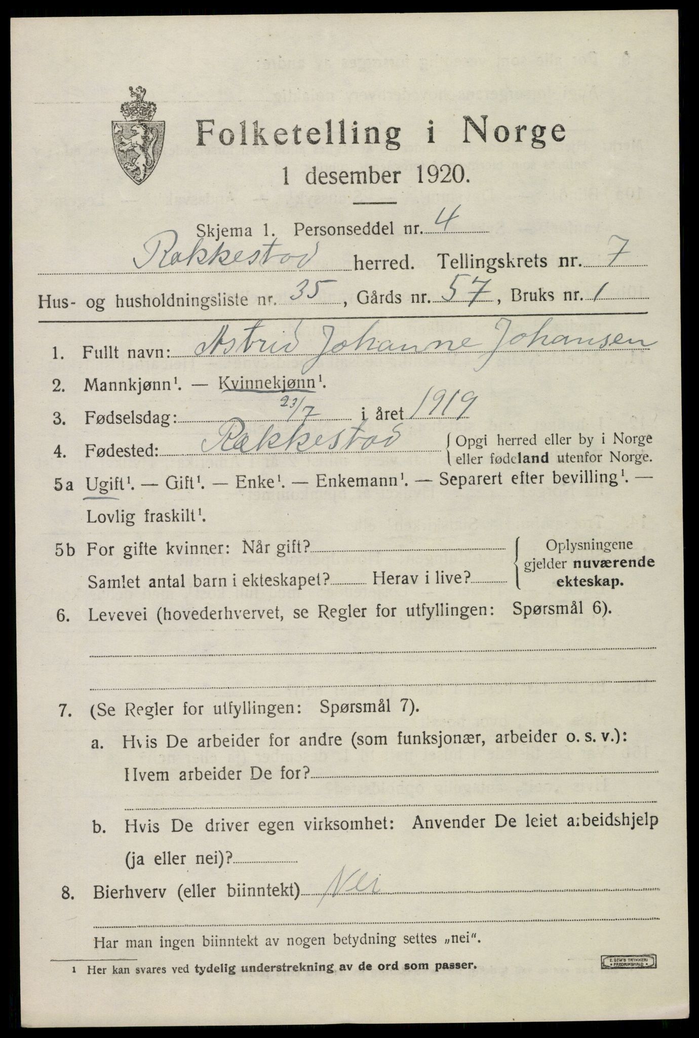 SAO, Folketelling 1920 for 0128 Rakkestad herred, 1920, s. 7255