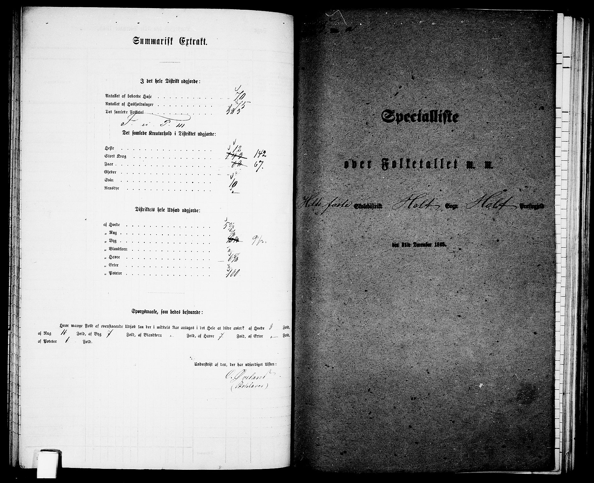 RA, Folketelling 1865 for 0914L Holt prestegjeld, Holt sokn, 1865, s. 85