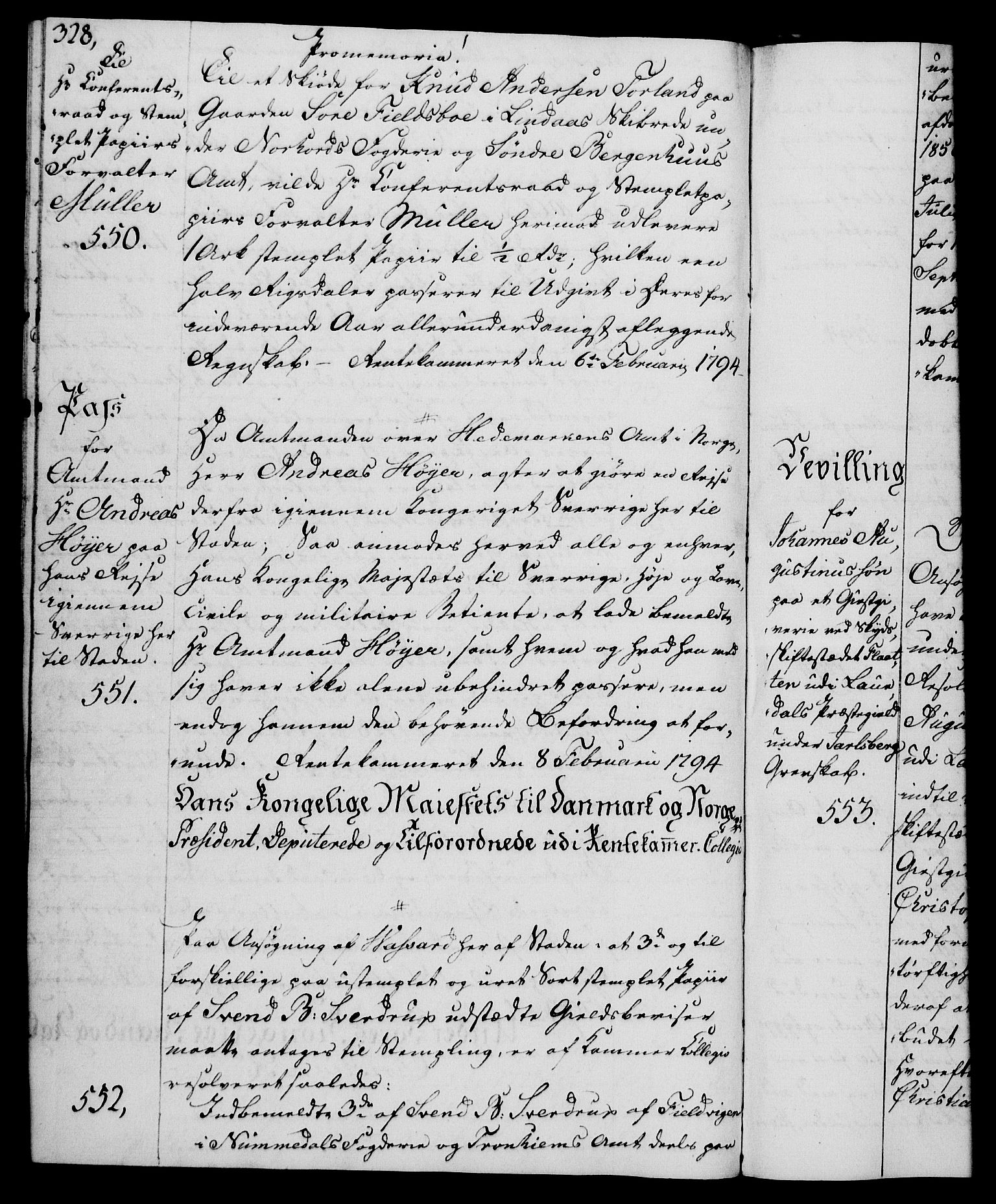 Rentekammeret, Kammerkanselliet, AV/RA-EA-3111/G/Gg/Gga/L0015: Norsk ekspedisjonsprotokoll med register (merket RK 53.15), 1790-1791, s. 328