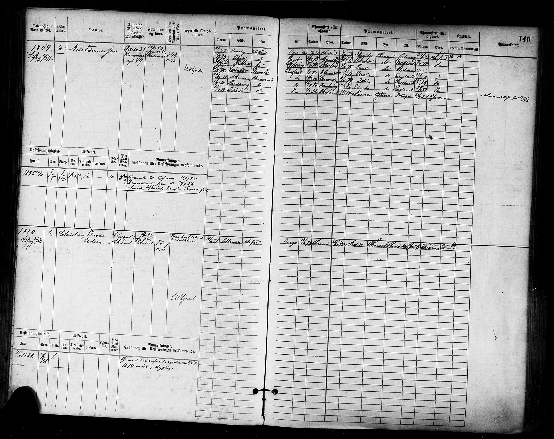 Kristiansand mønstringskrets, SAK/2031-0015/F/Fb/L0005: Hovedrulle nr 1521-2283, I-12, 1868-1915, s. 153