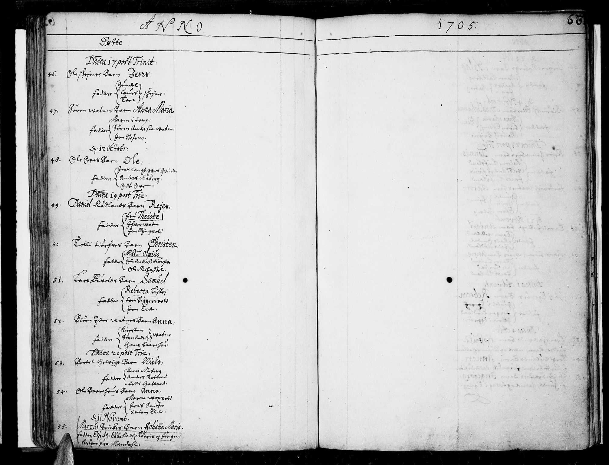 Lista sokneprestkontor, AV/SAK-1111-0027/F/Fa/L0001: Ministerialbok nr. A 1 /1, 1691-1715, s. 63