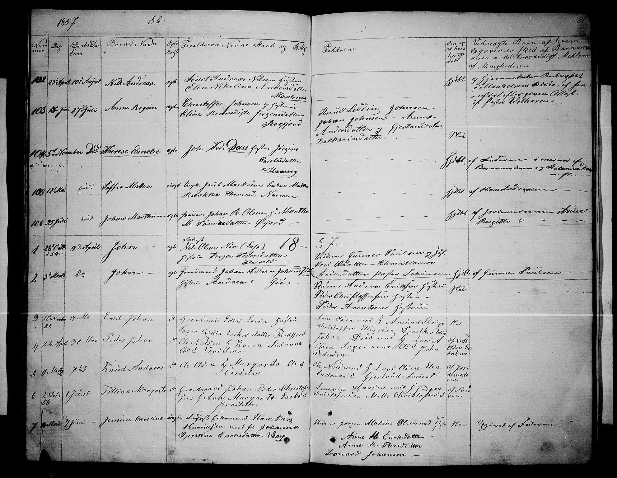 Lenvik sokneprestembete, AV/SATØ-S-1310/H/Ha/Hab/L0003klokker: Klokkerbok nr. 3, 1844-1858, s. 81