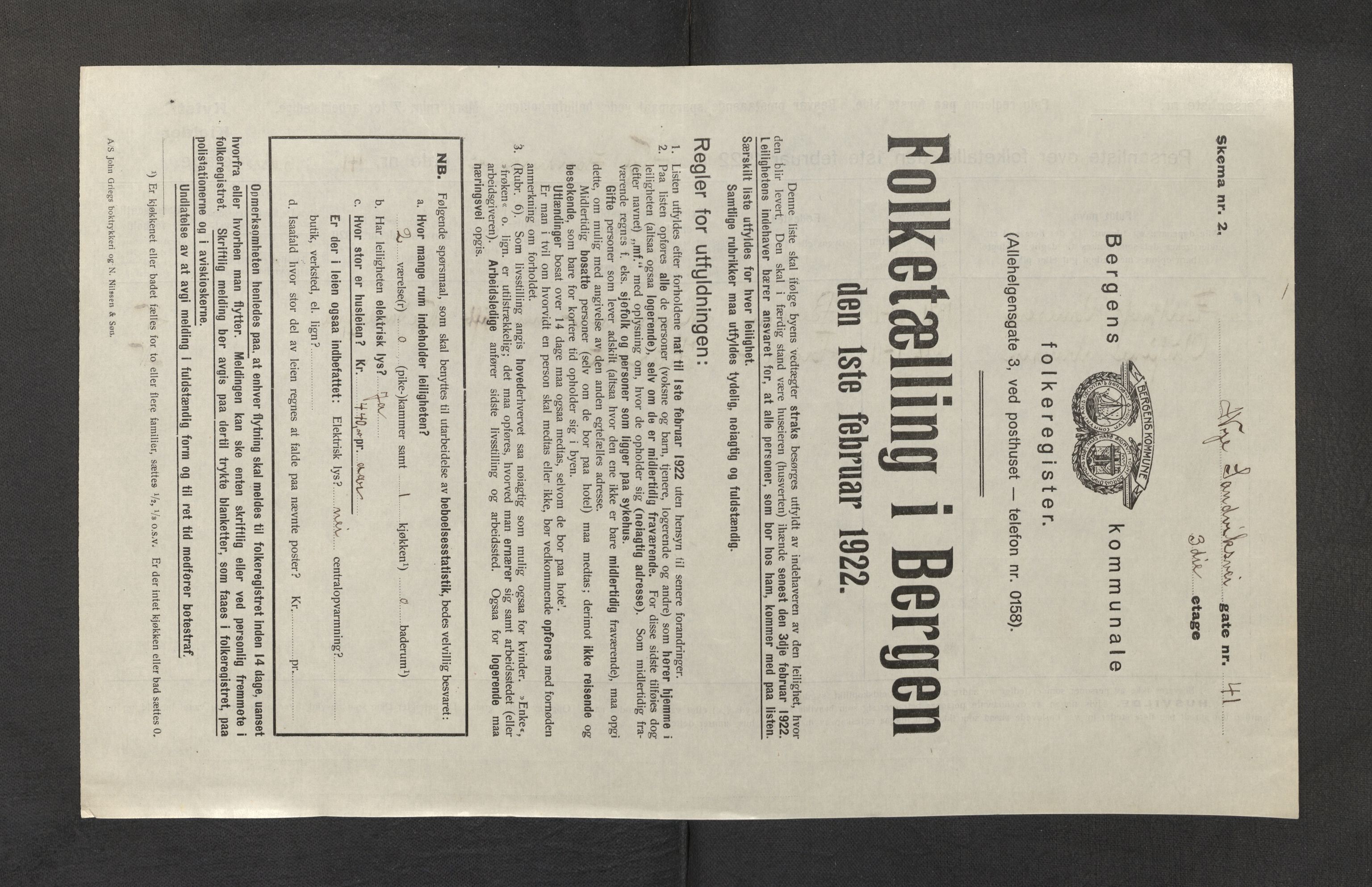 SAB, Kommunal folketelling 1922 for Bergen kjøpstad, 1922, s. 34885