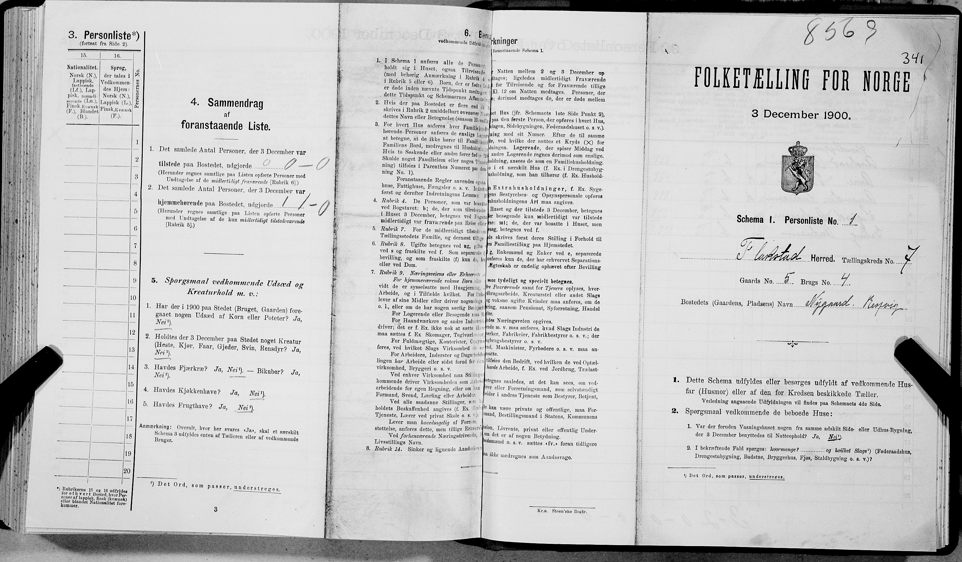SAT, Folketelling 1900 for 1859 Flakstad herred, 1900, s. 831