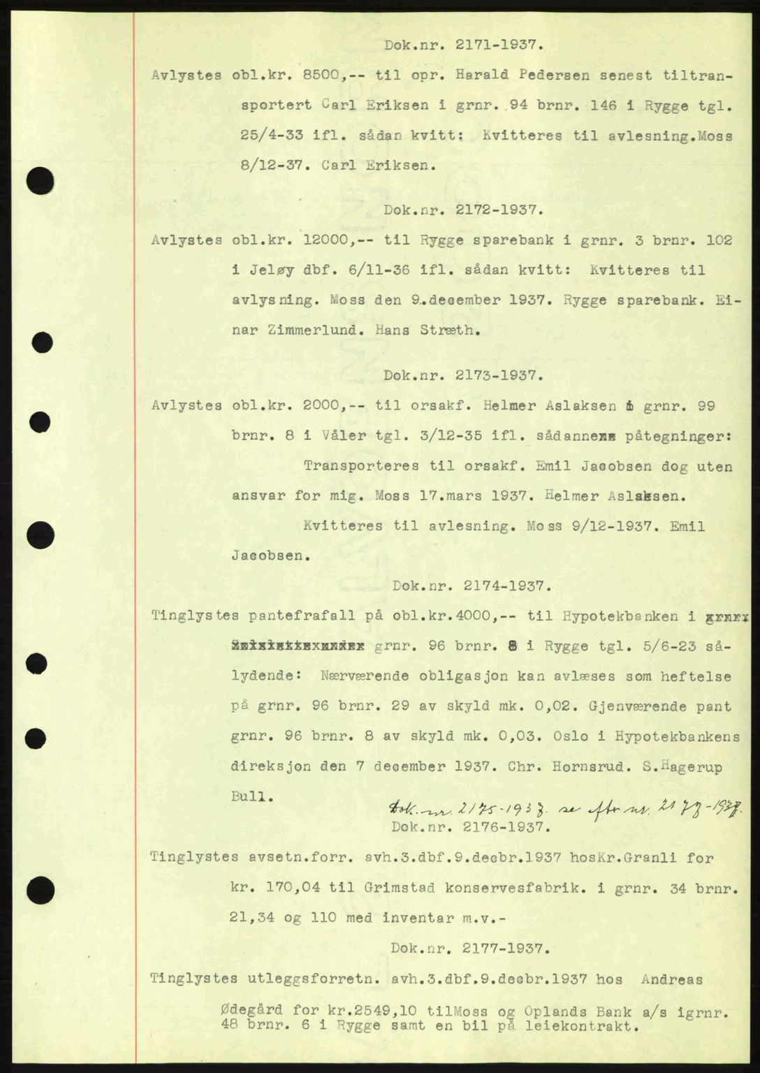 Moss sorenskriveri, SAO/A-10168: Pantebok nr. B4, 1937-1938, Dagboknr: 2171/1937