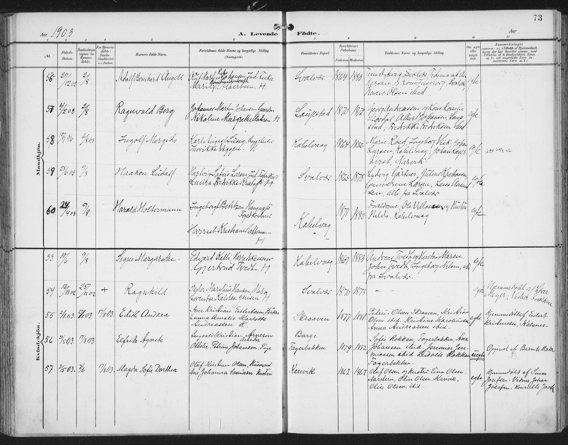 Ministerialprotokoller, klokkerbøker og fødselsregistre - Nordland, AV/SAT-A-1459/874/L1062: Ministerialbok nr. 874A06, 1899-1907, s. 73