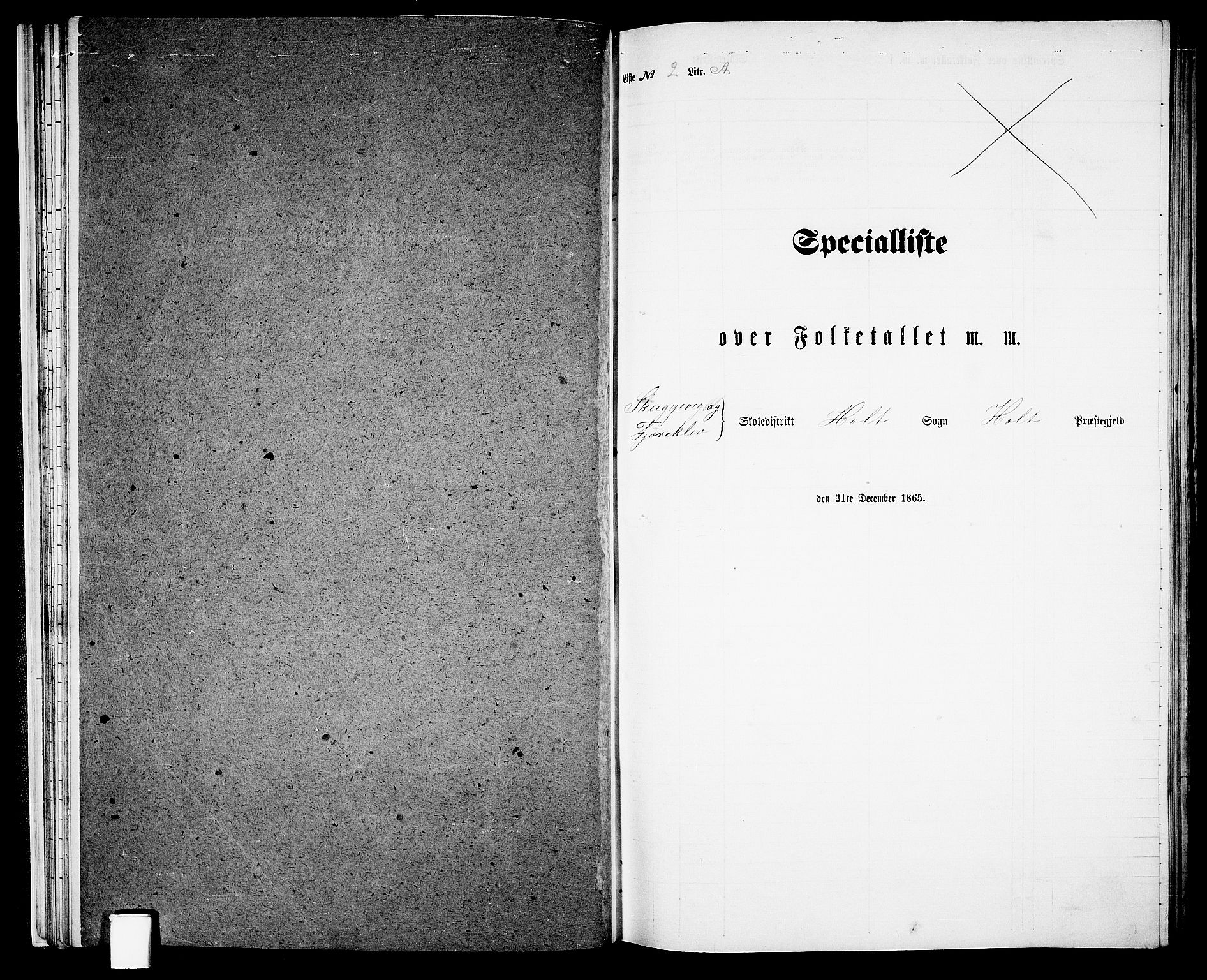 RA, Folketelling 1865 for 0914L Holt prestegjeld, Holt sokn, 1865, s. 28