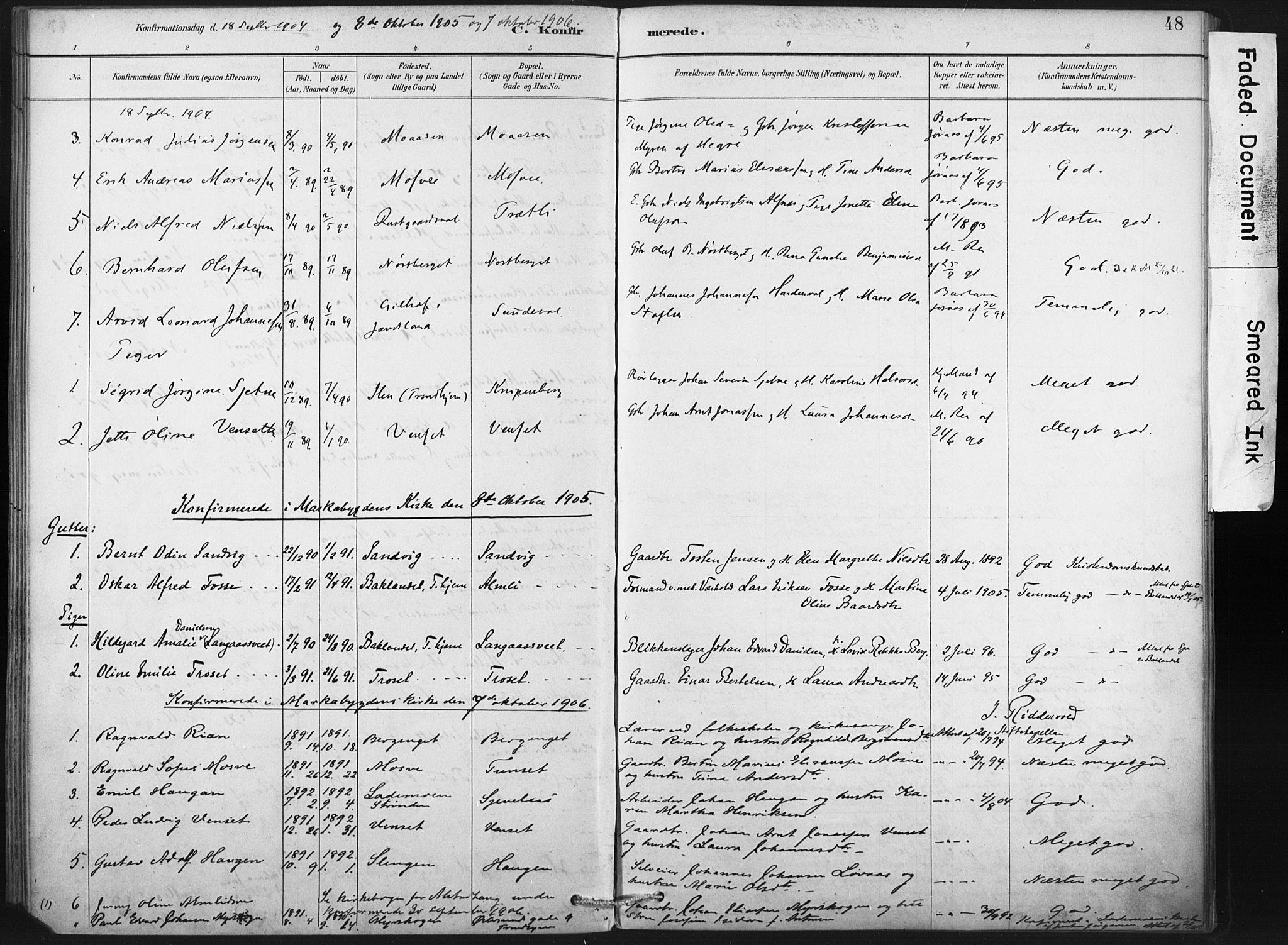 Ministerialprotokoller, klokkerbøker og fødselsregistre - Nord-Trøndelag, AV/SAT-A-1458/718/L0175: Ministerialbok nr. 718A01, 1890-1923, s. 48