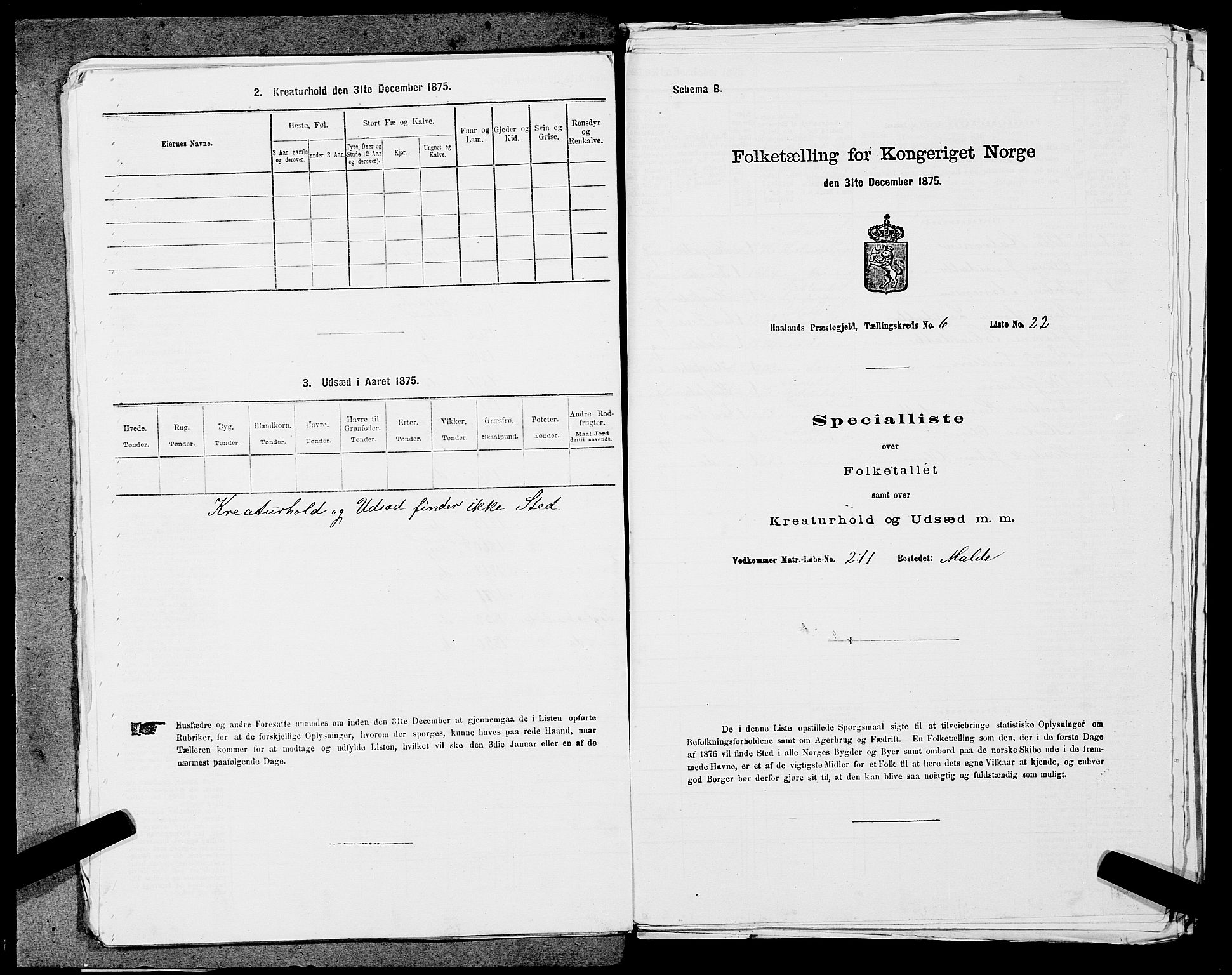 SAST, Folketelling 1875 for 1124P Håland prestegjeld, 1875, s. 912