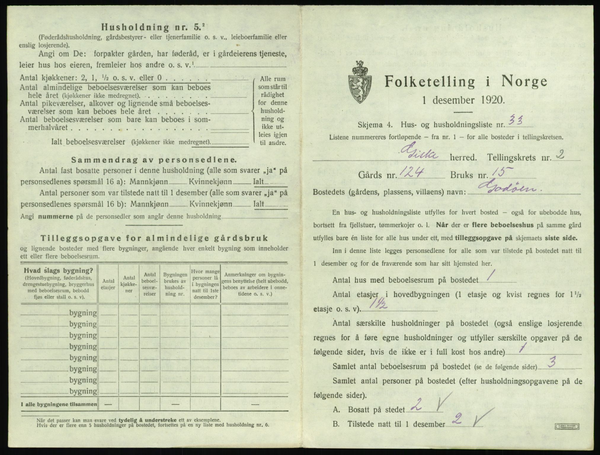 SAT, Folketelling 1920 for 1532 Giske herred, 1920, s. 136