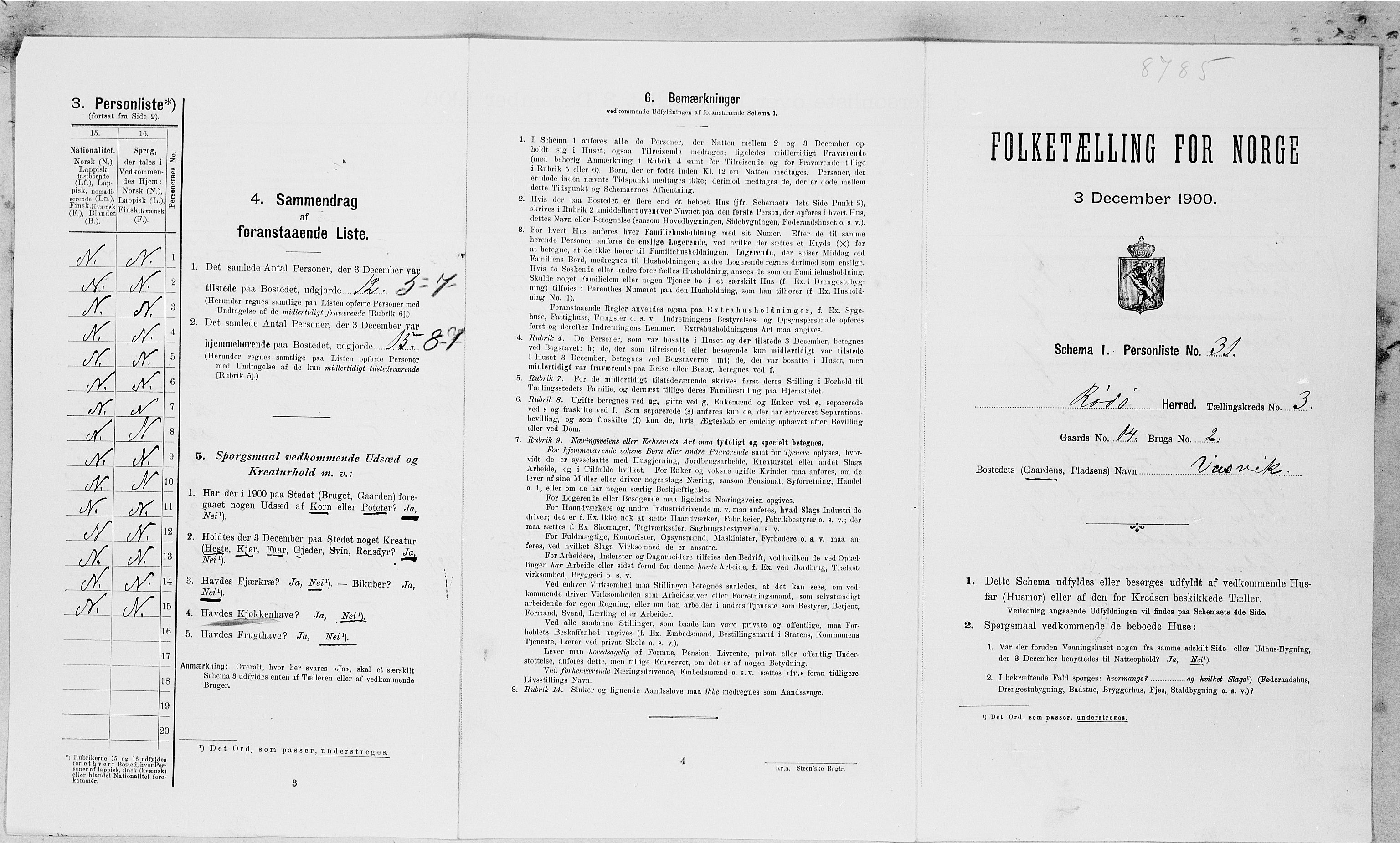 SAT, Folketelling 1900 for 1836 Rødøy herred, 1900, s. 348