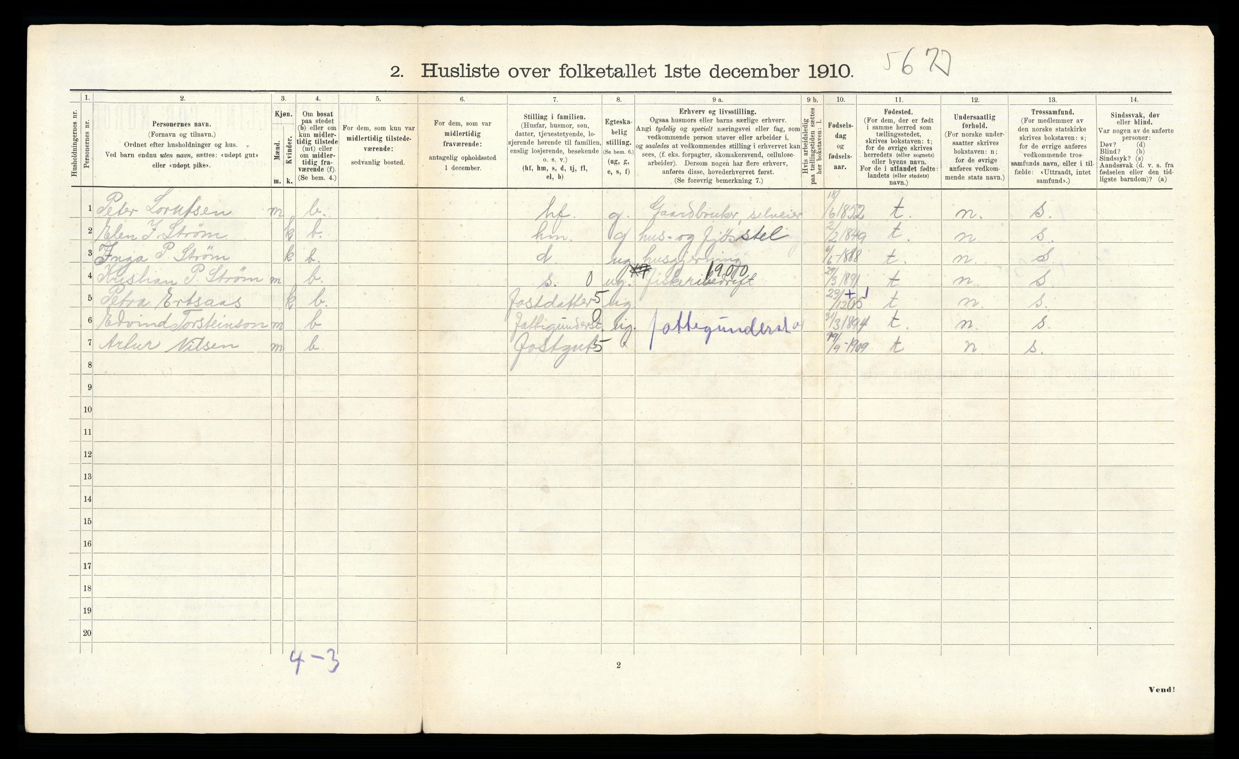 RA, Folketelling 1910 for 1632 Roan herred, 1910, s. 245