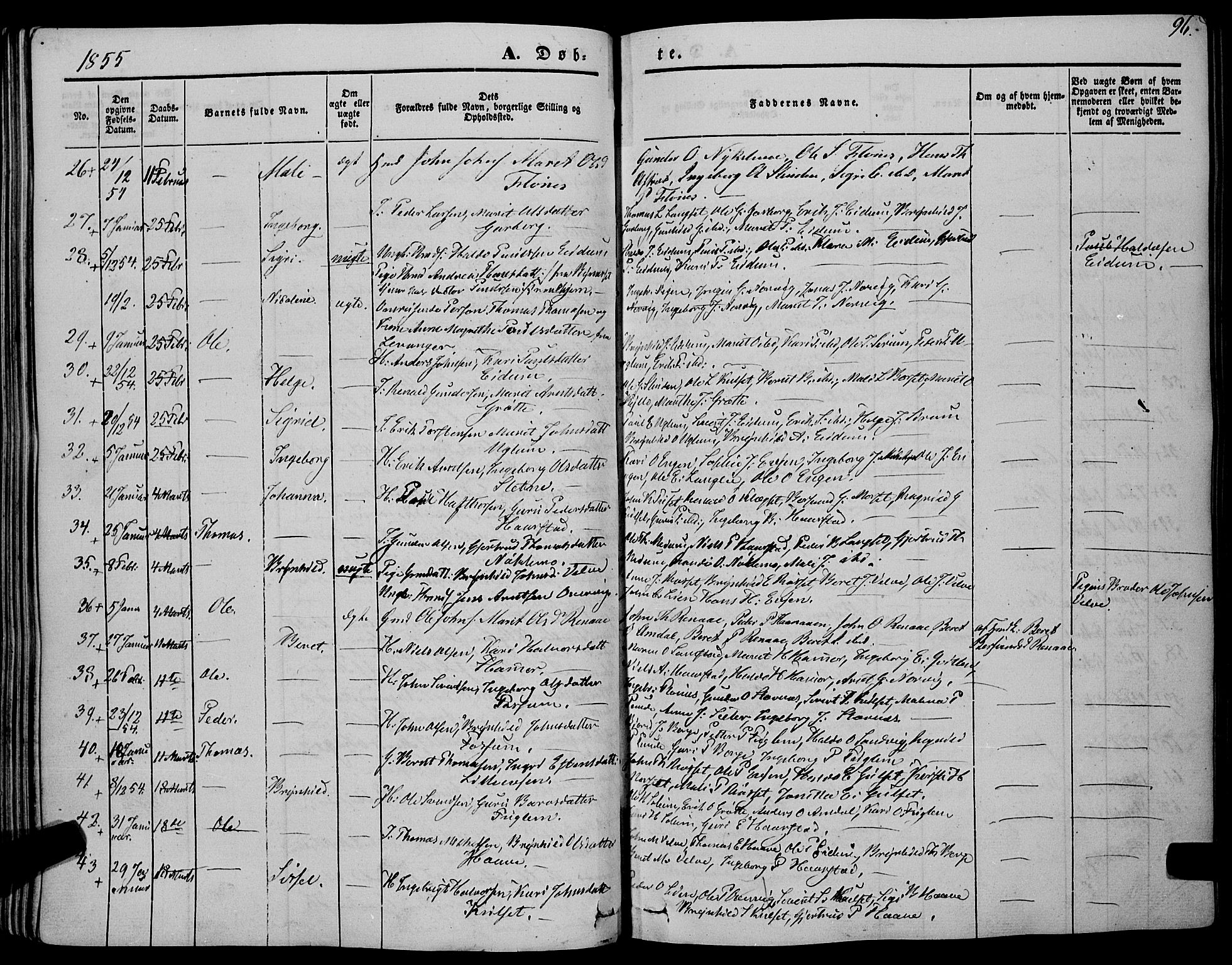 Ministerialprotokoller, klokkerbøker og fødselsregistre - Sør-Trøndelag, SAT/A-1456/695/L1145: Ministerialbok nr. 695A06 /1, 1843-1859, s. 96