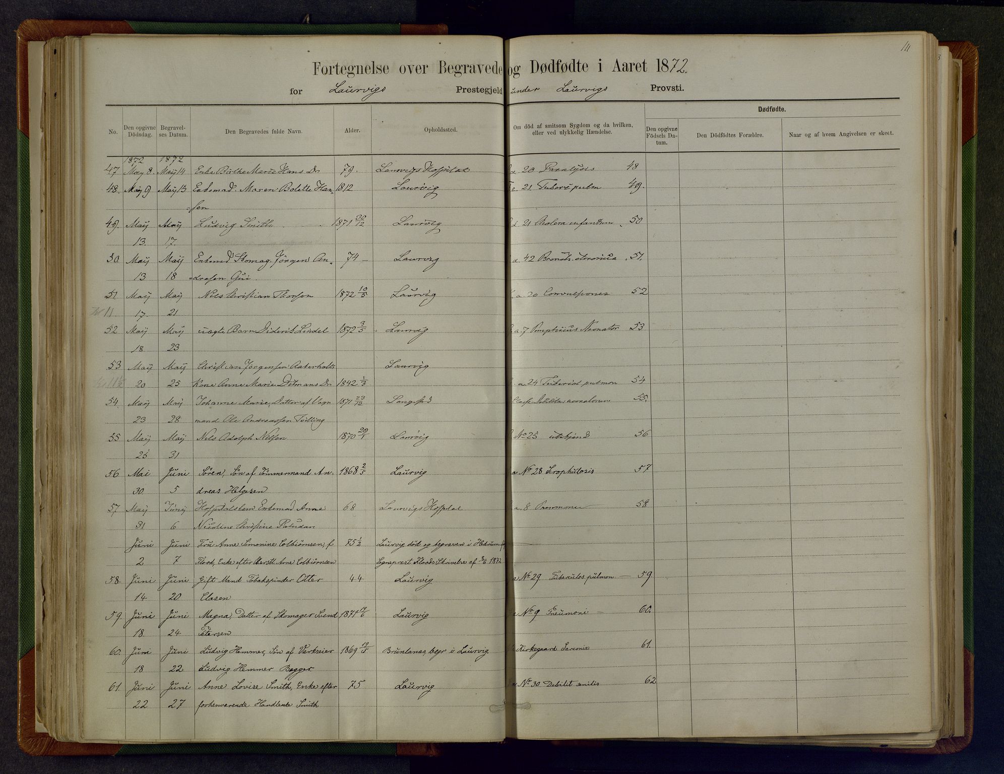 Larvik kirkebøker, AV/SAKO-A-352/F/Fa/L0007: Ministerialbok nr. I 7, 1871-1883, s. 111