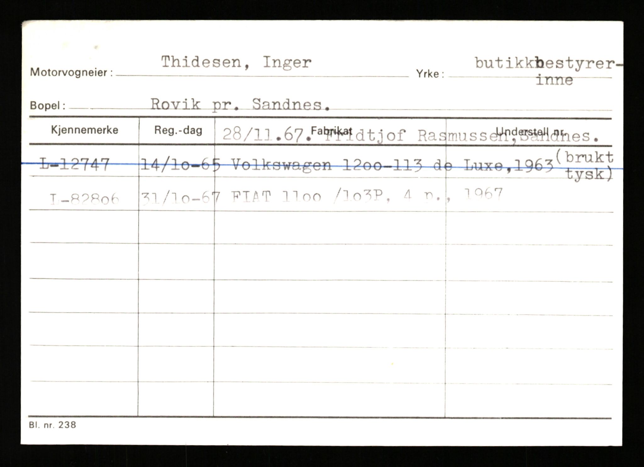 Stavanger trafikkstasjon, AV/SAST-A-101942/0/H/L0038: Sørbø - Tjeltveit, 1930-1971, s. 2191