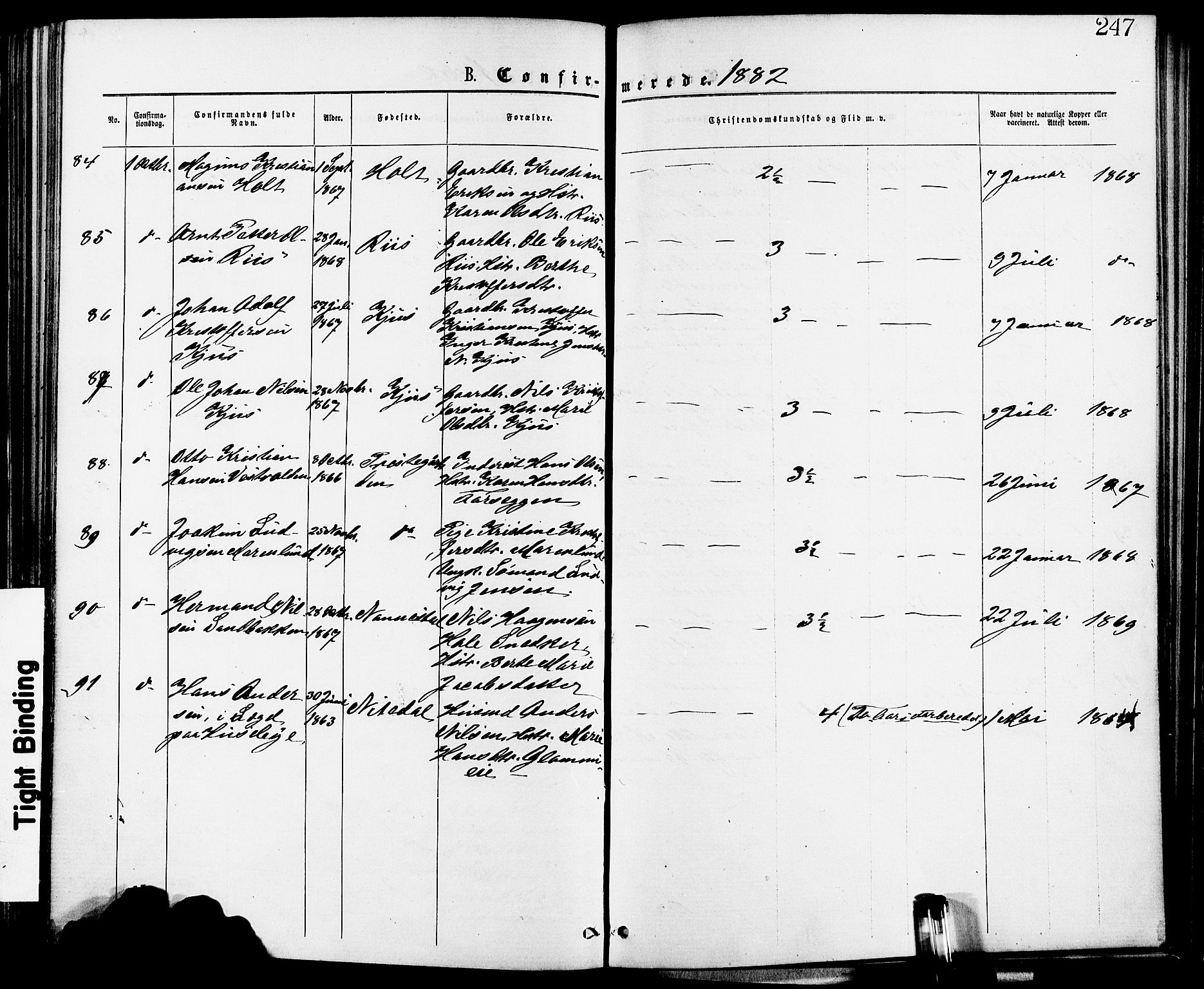 Skedsmo prestekontor Kirkebøker, AV/SAO-A-10033a/F/Fa/L0012: Ministerialbok nr. I 12, 1876-1883, s. 247