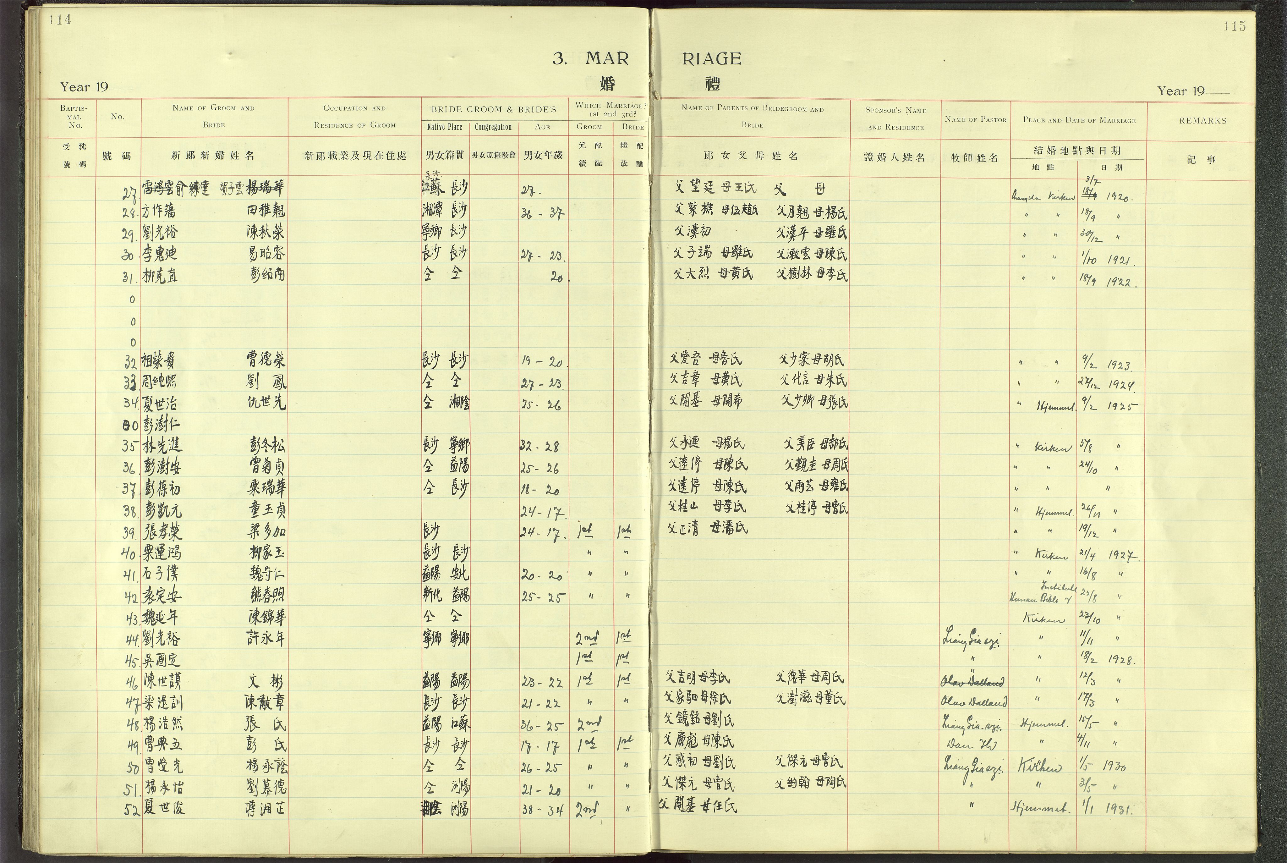 Det Norske Misjonsselskap - utland - Kina (Hunan), VID/MA-A-1065/Dm/L0001: Ministerialbok nr. 46, 1903-1936, s. 114-115