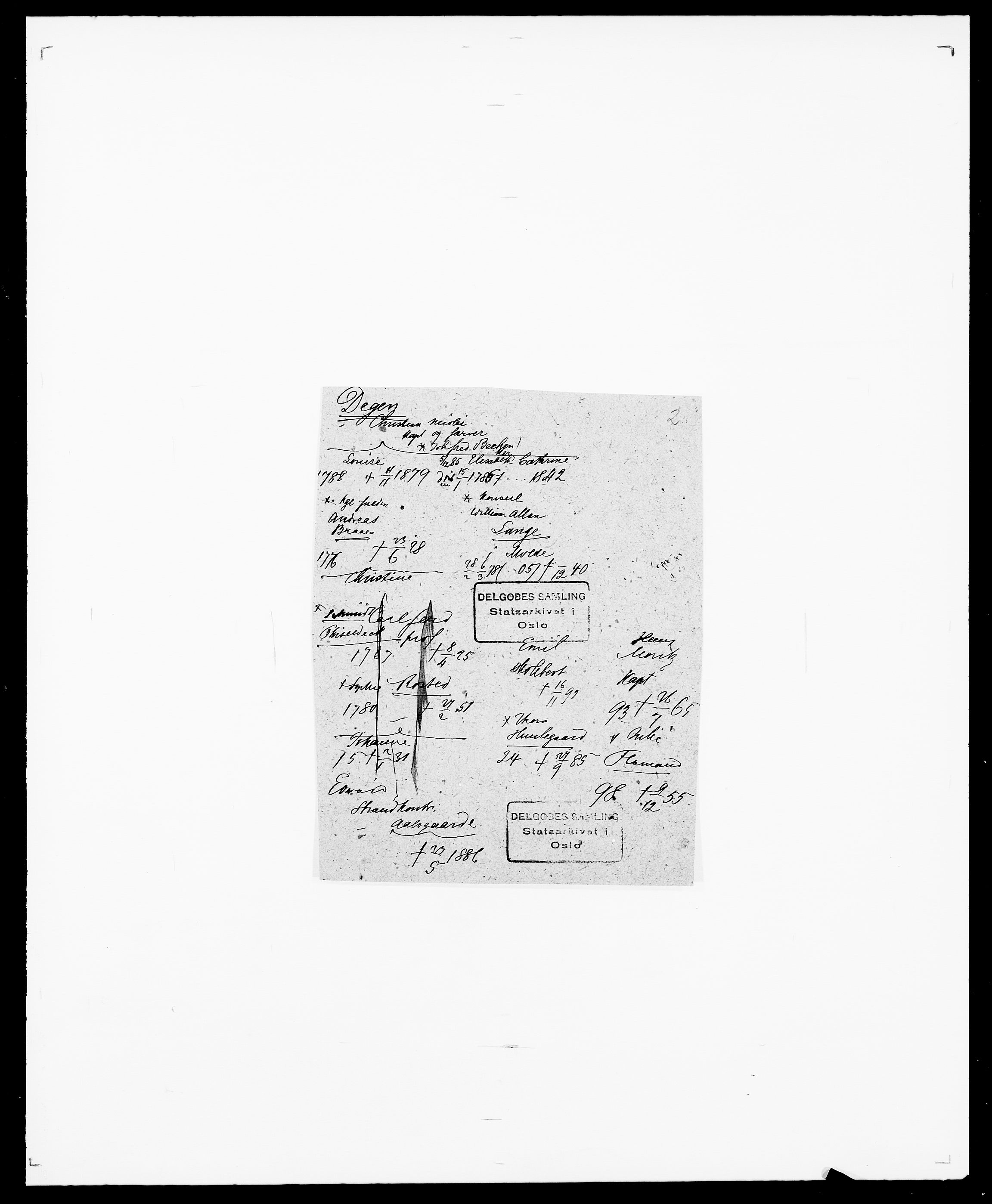 Delgobe, Charles Antoine - samling, AV/SAO-PAO-0038/D/Da/L0009: Dahl - v. Düren, s. 426