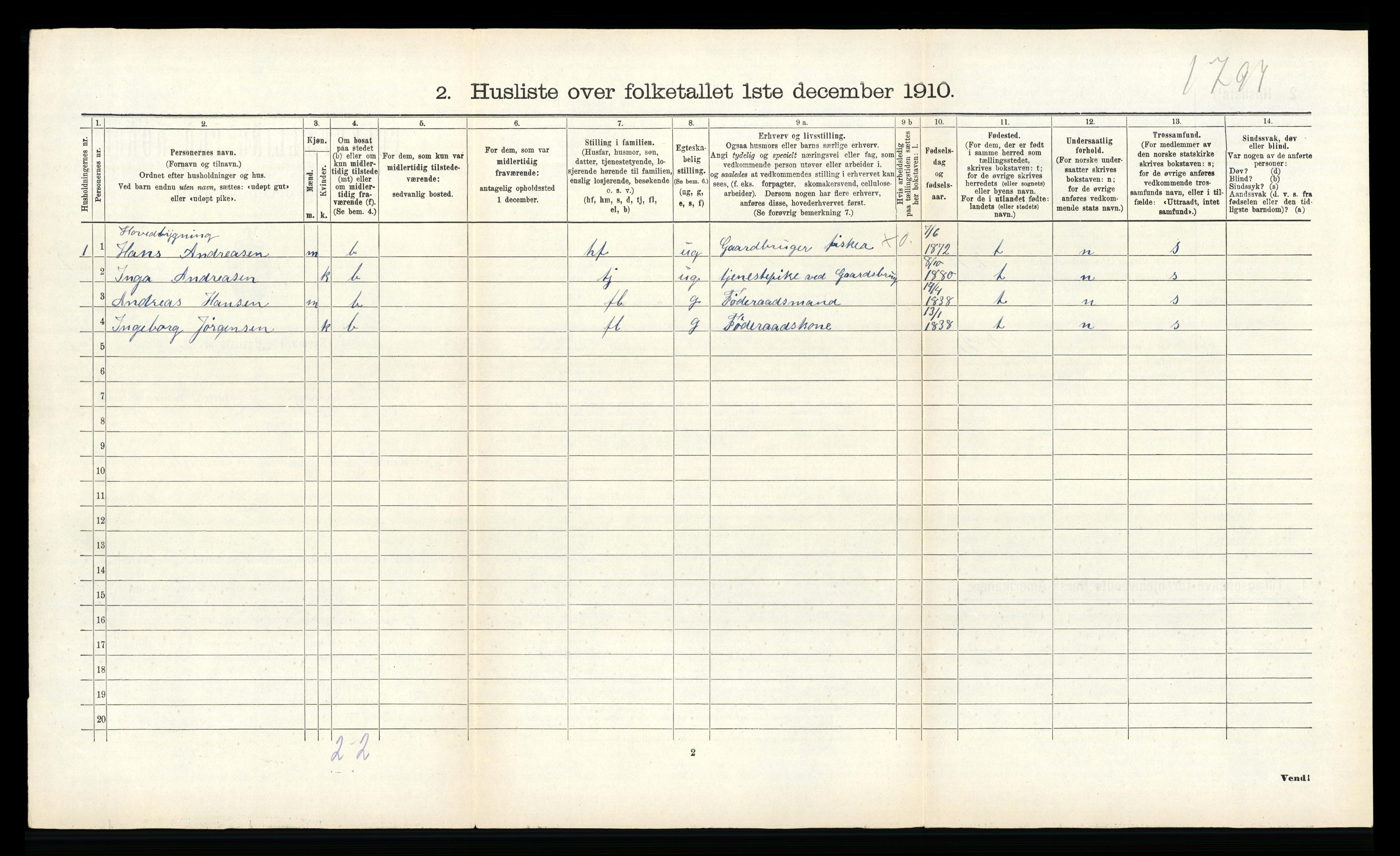 RA, Folketelling 1910 for 1849 Hamarøy herred, 1910, s. 443