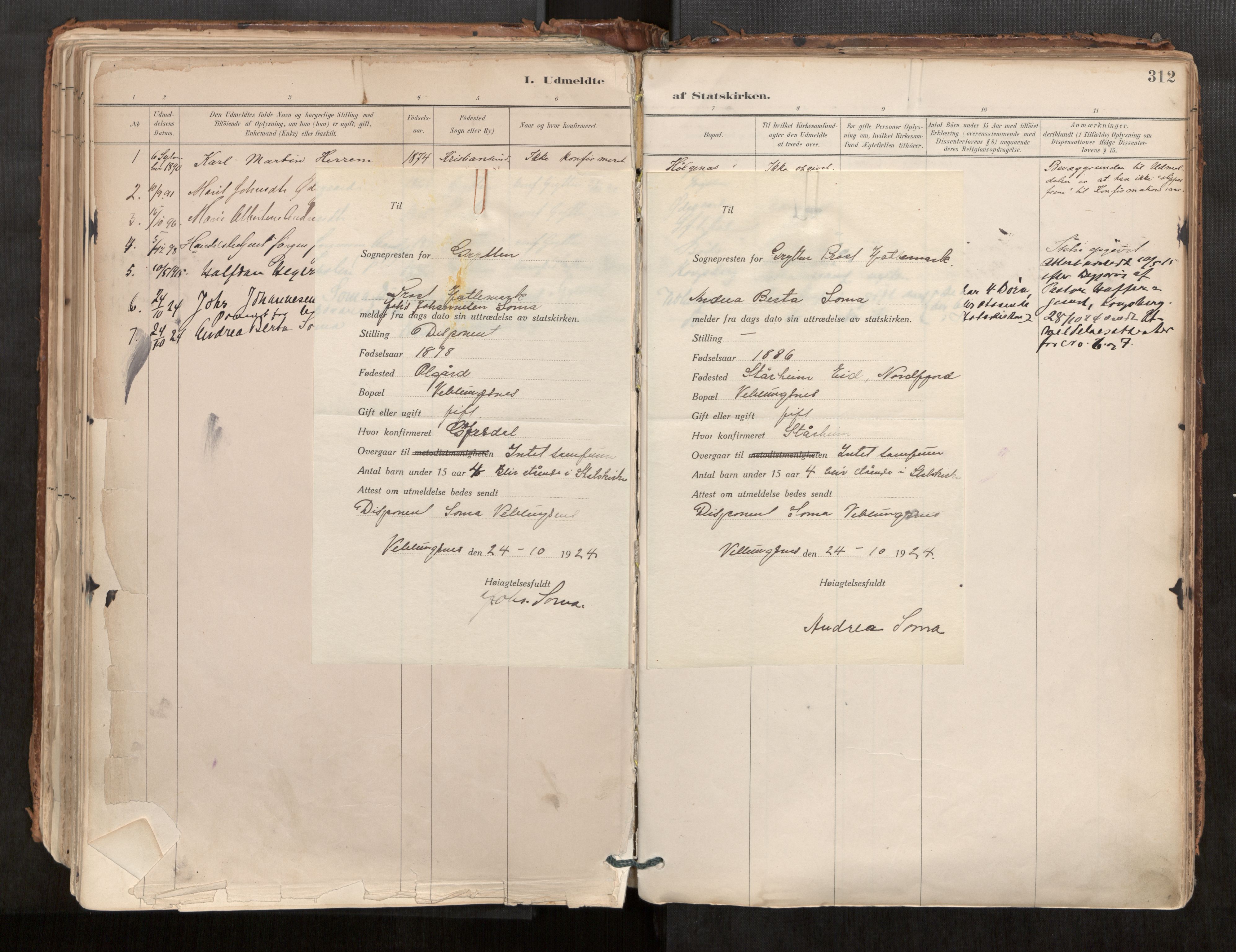 Ministerialprotokoller, klokkerbøker og fødselsregistre - Møre og Romsdal, AV/SAT-A-1454/544/L0585: Ministerialbok nr. 544A06, 1887-1924