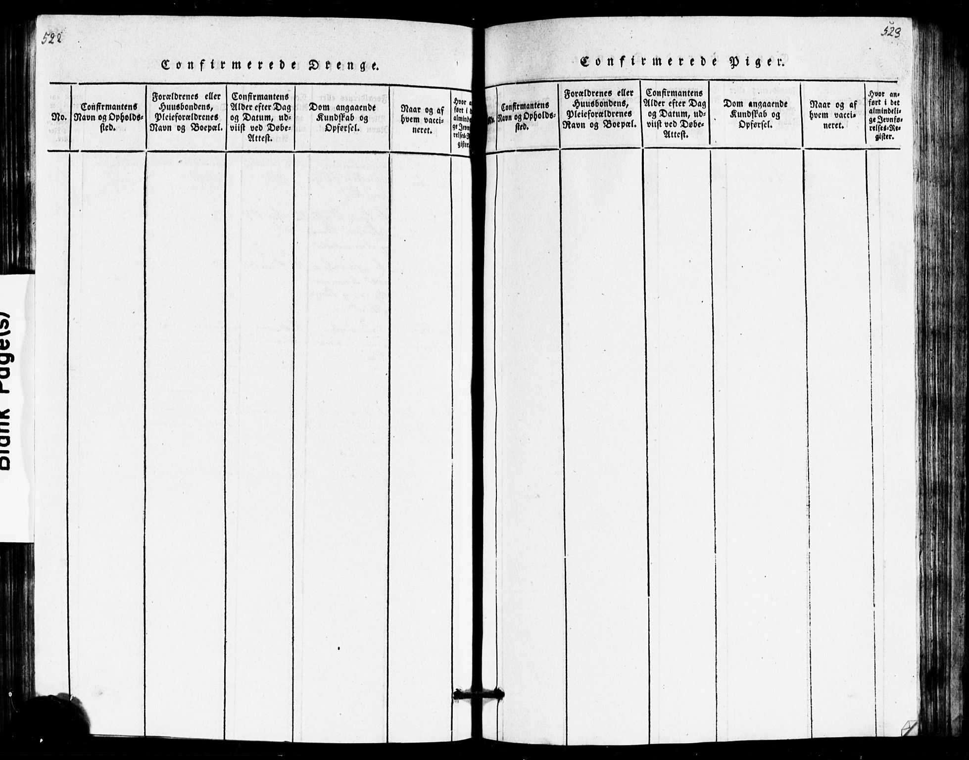 Idd prestekontor Kirkebøker, AV/SAO-A-10911/G/Ga/L0001: Klokkerbok nr. I 1, 1815-1826, s. 522-523