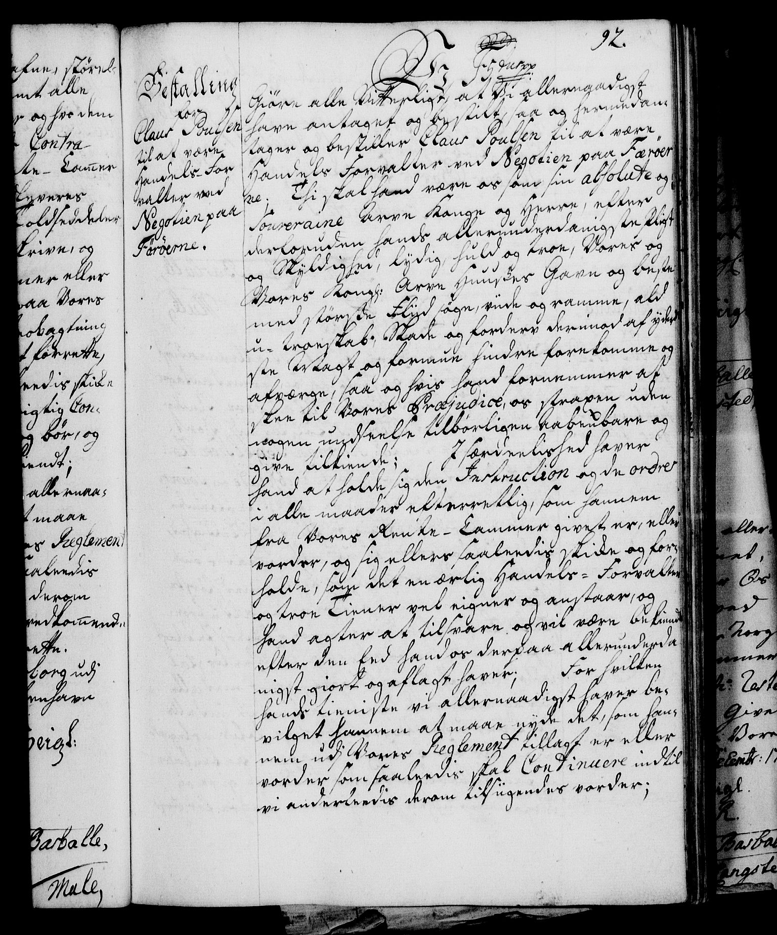 Rentekammeret, Kammerkanselliet, RA/EA-3111/G/Gg/Gge/L0003: Norsk bestallingsprotokoll med register (merket RK 53.27), 1745-1761, s. 92
