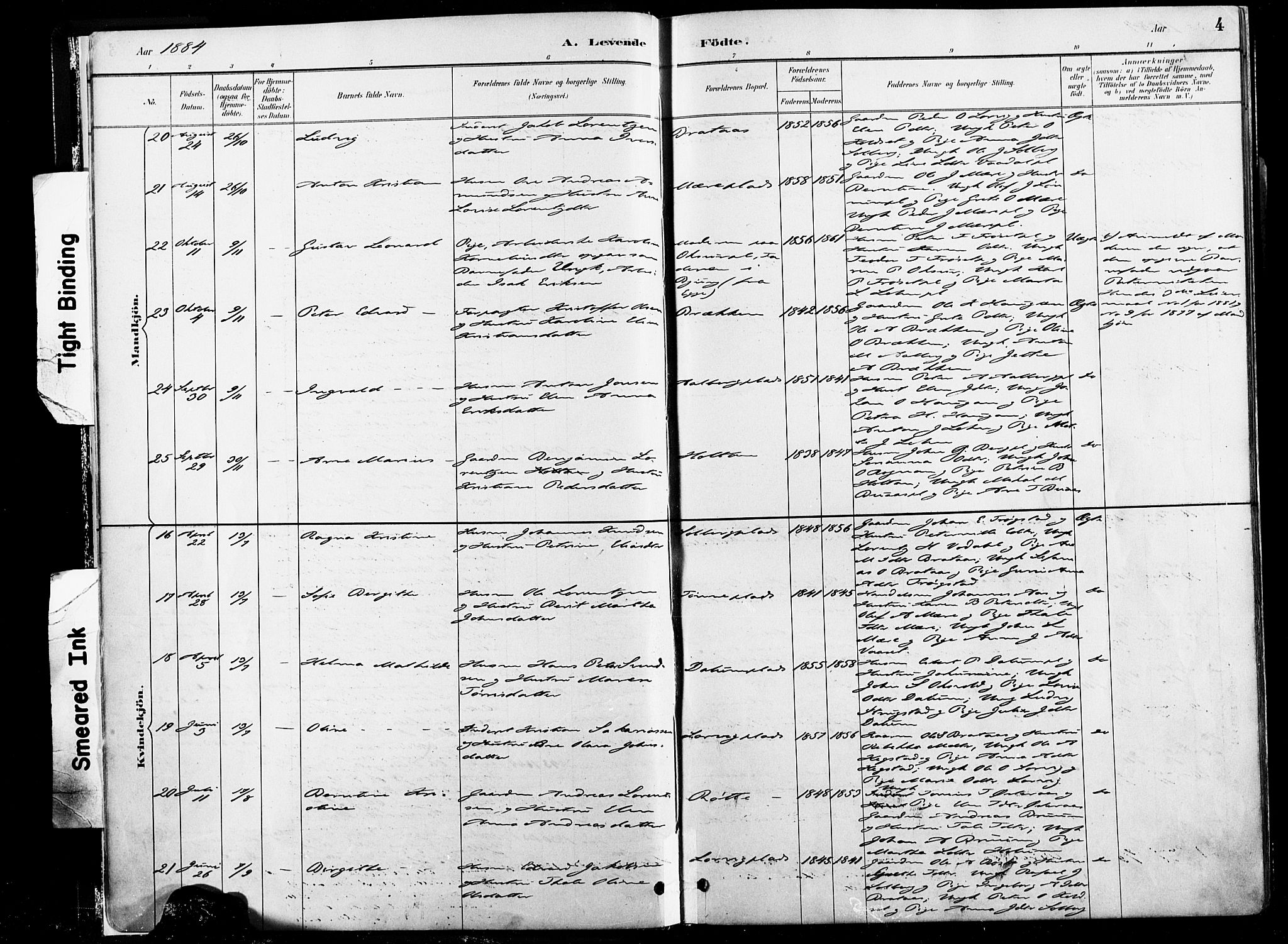 Ministerialprotokoller, klokkerbøker og fødselsregistre - Nord-Trøndelag, SAT/A-1458/735/L0351: Ministerialbok nr. 735A10, 1884-1908, s. 4