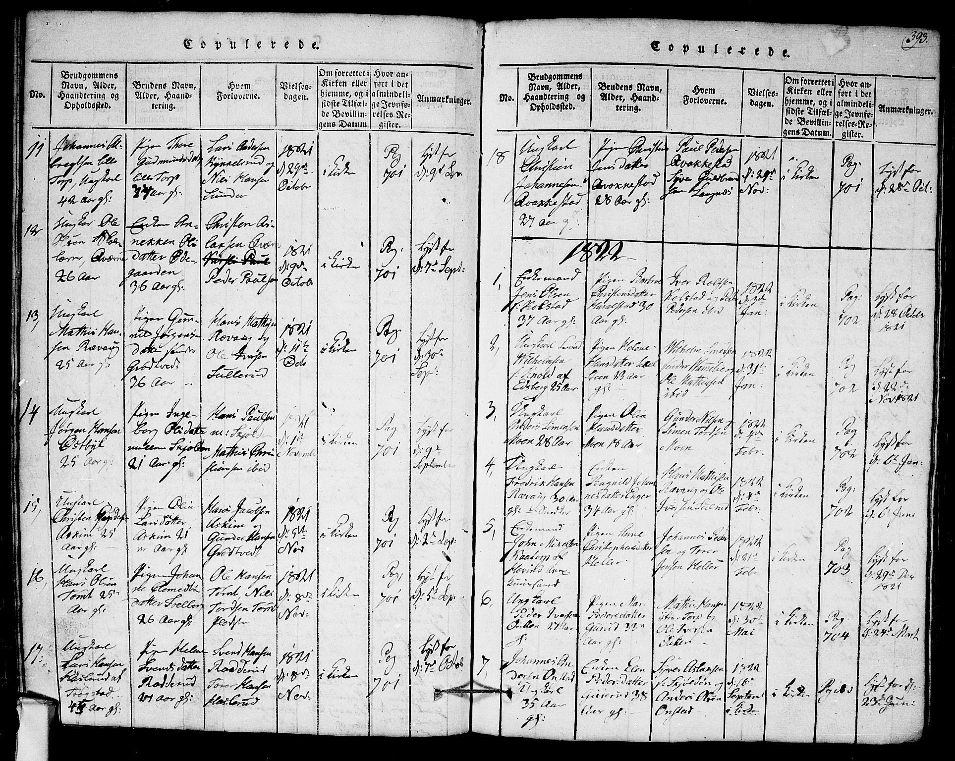 Askim prestekontor Kirkebøker, AV/SAO-A-10900/G/Ga/L0001: Klokkerbok nr. 1, 1817-1846, s. 392-393