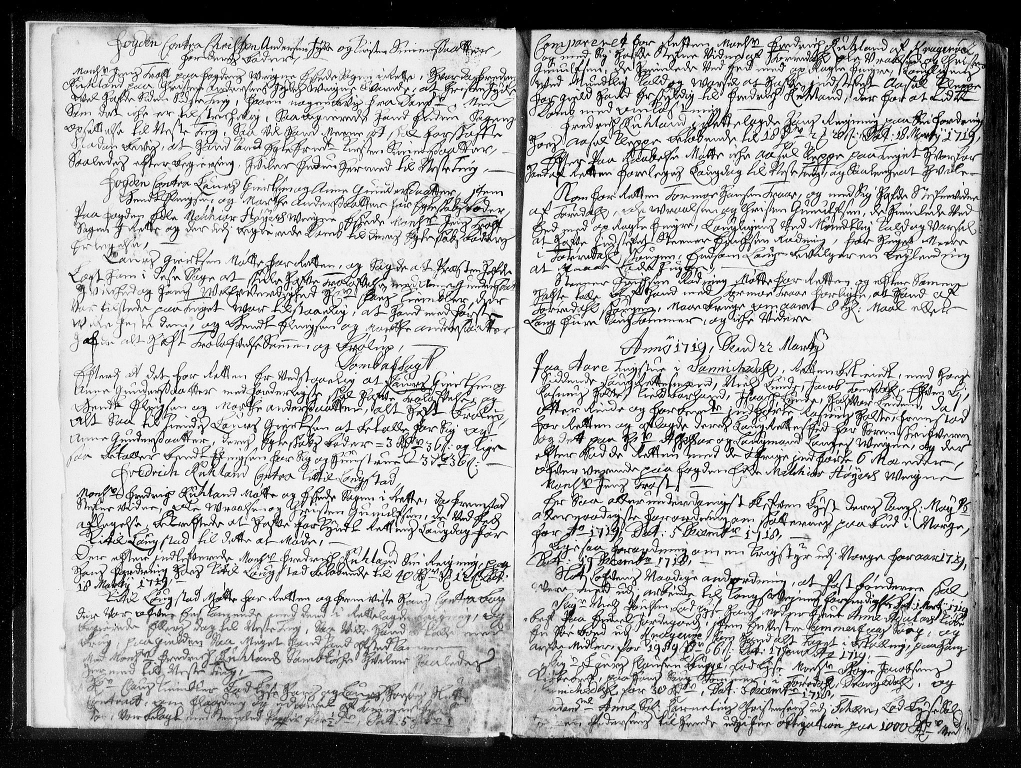 Bamble sorenskriveri, SAKO/A-214/F/Fa/Faa/L0007: Tingbok, 1719-1722, s. 2