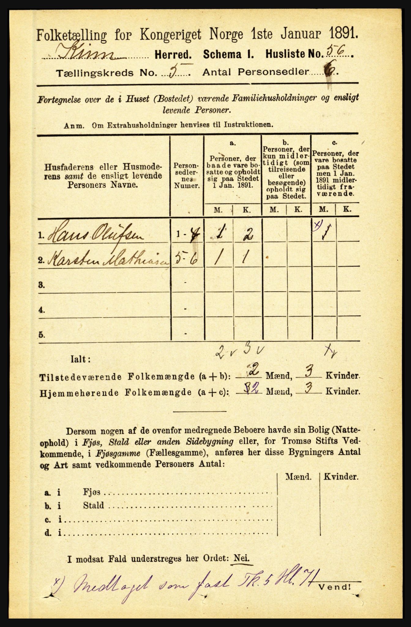 RA, Folketelling 1891 for 1437 Kinn herred, 1891, s. 1795