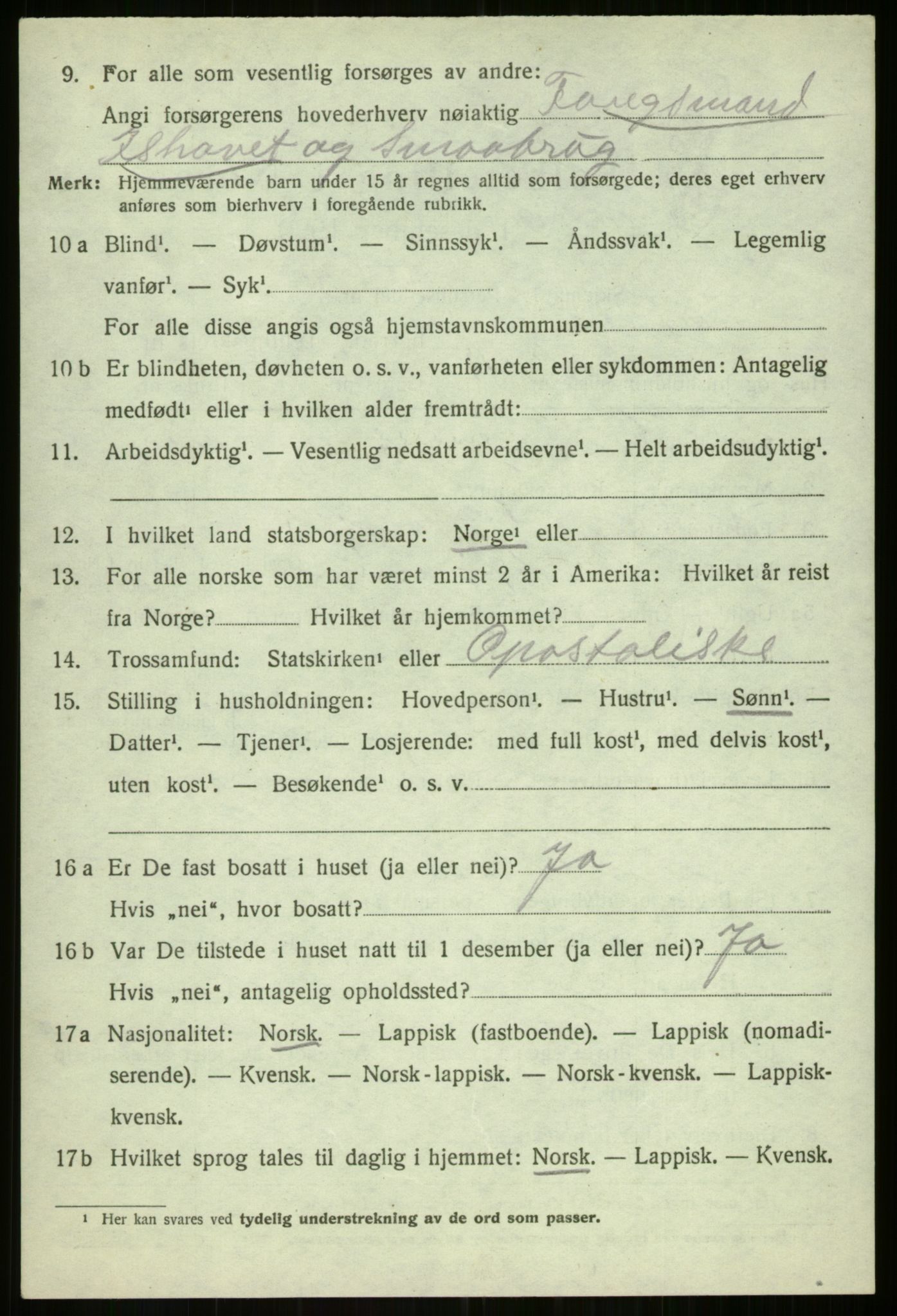 SATØ, Folketelling 1920 for 1933 Balsfjord herred, 1920, s. 3797