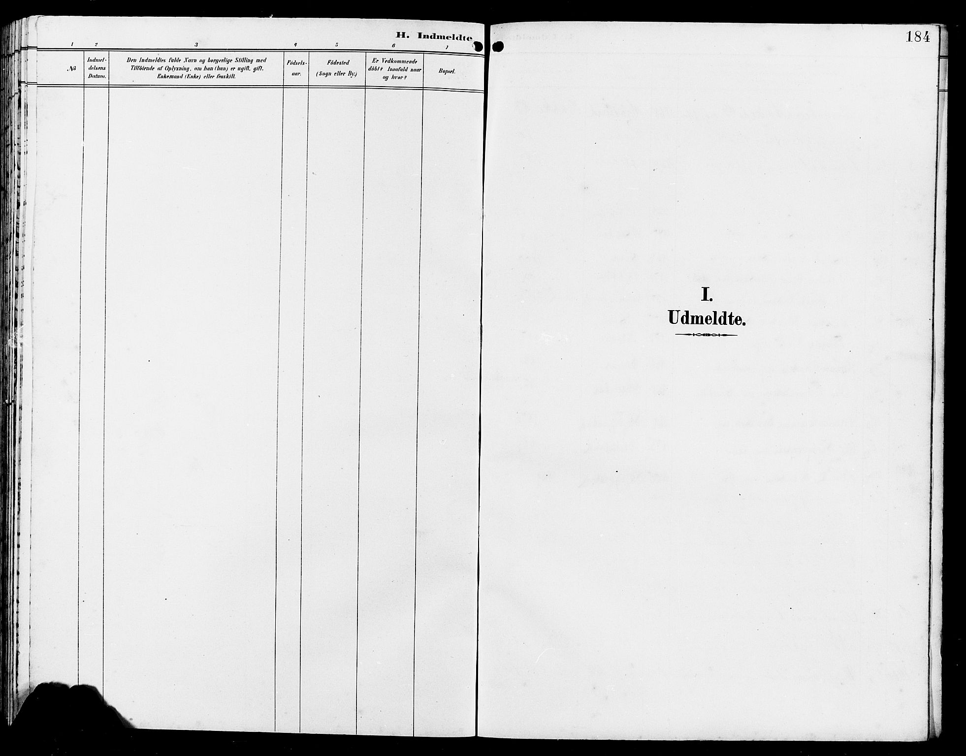 Bakke sokneprestkontor, SAK/1111-0002/F/Fb/Fba/L0003: Klokkerbok nr. B 3, 1894-1910, s. 184