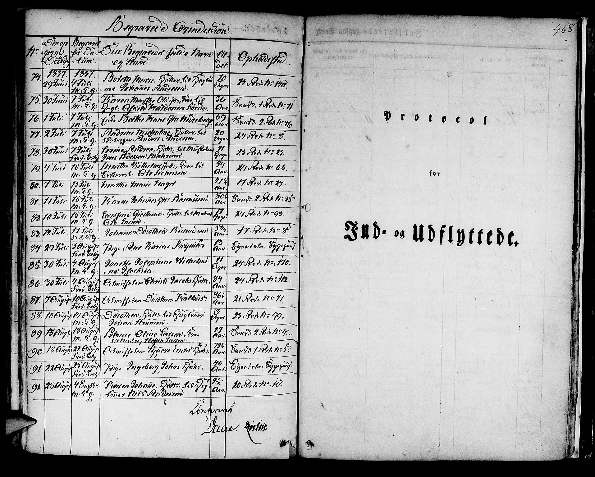 Korskirken sokneprestembete, SAB/A-76101/H/Hab: Klokkerbok nr. A 5II, 1831-1844, s. 468