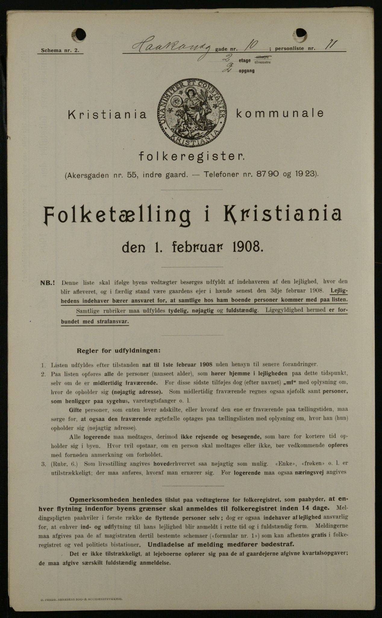 OBA, Kommunal folketelling 1.2.1908 for Kristiania kjøpstad, 1908, s. 38429
