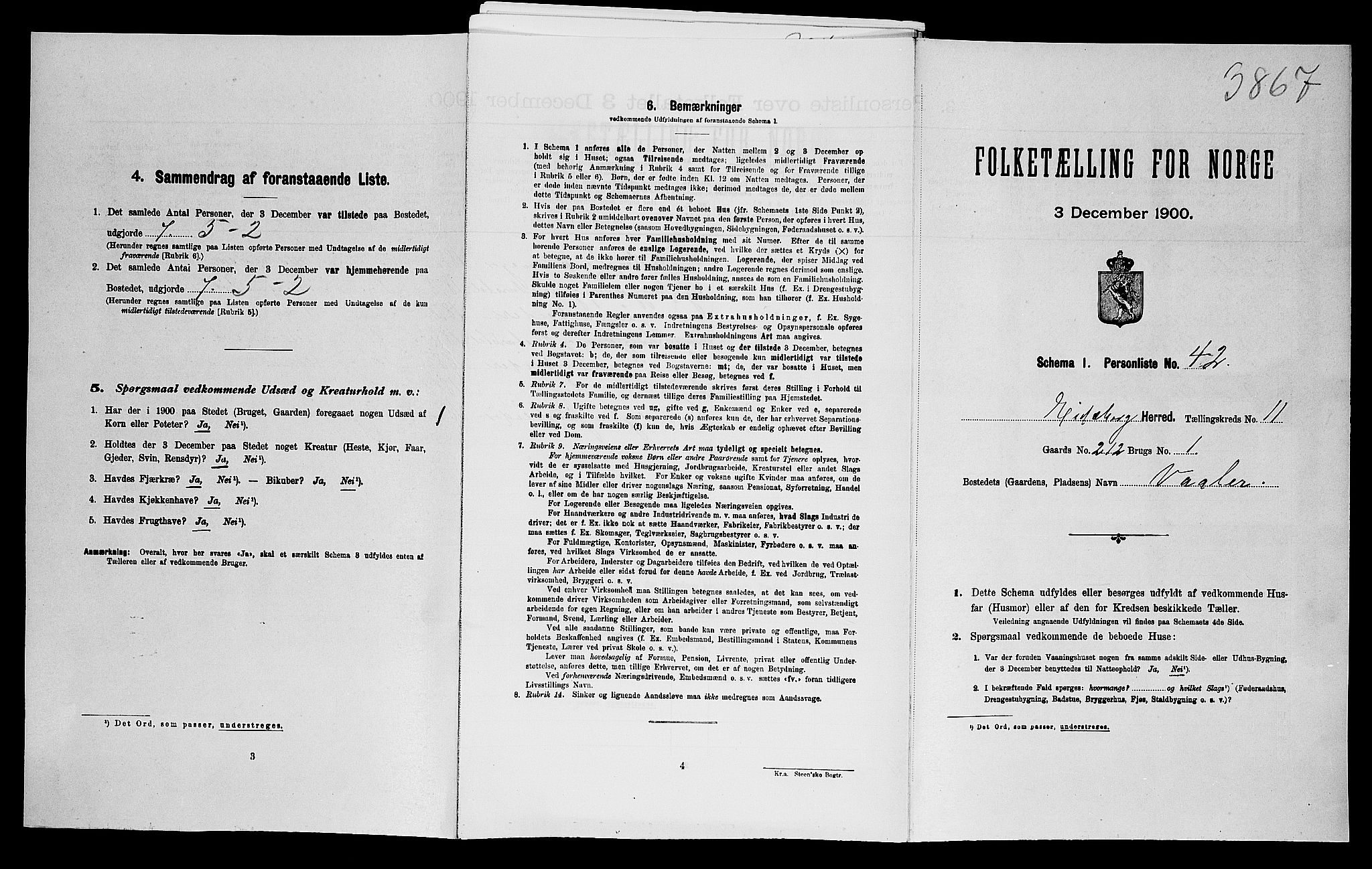 SAO, Folketelling 1900 for 0125 Eidsberg herred, 1900