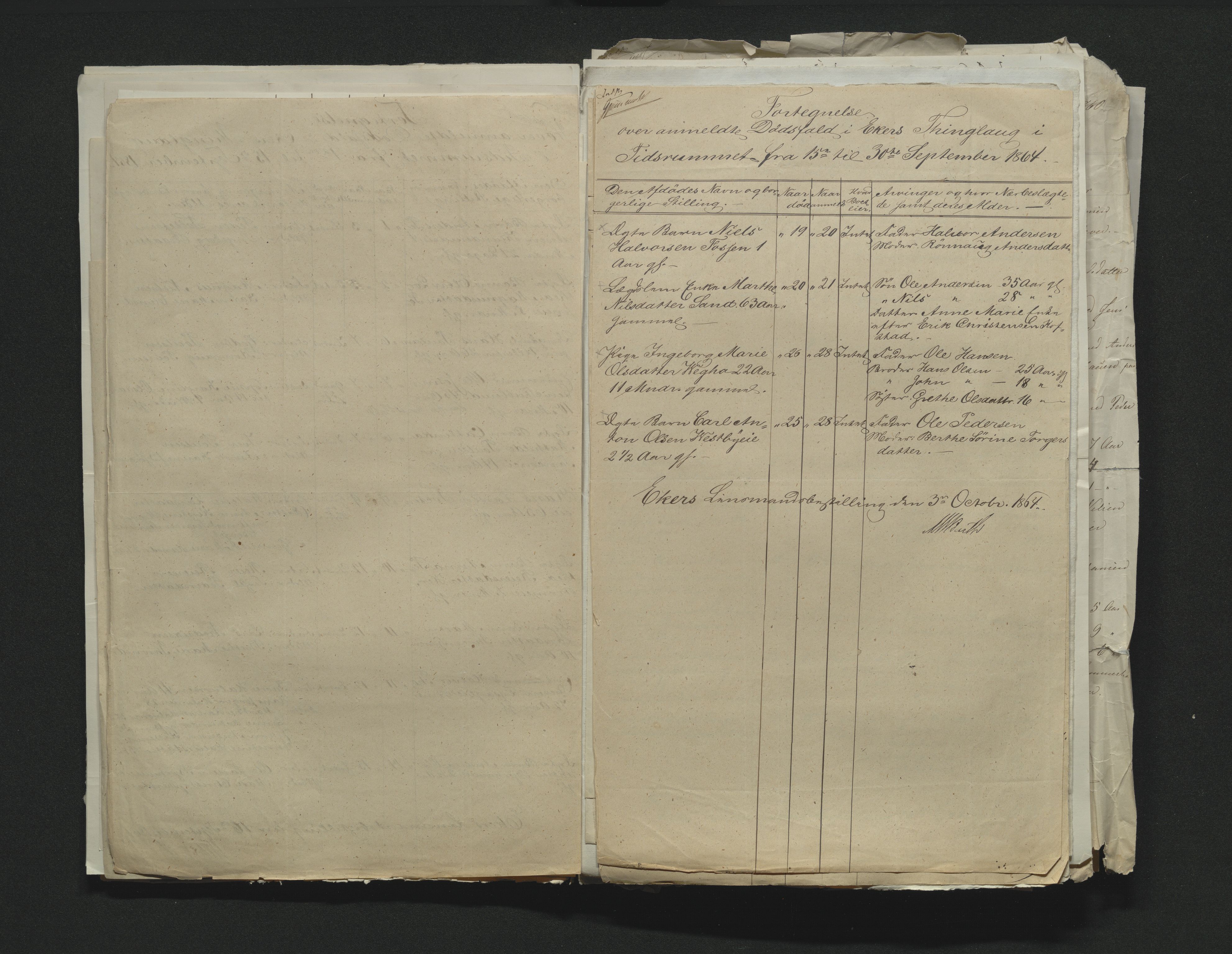 Eiker, Modum og Sigdal sorenskriveri, AV/SAKO-A-123/H/Ha/Hab/L0011: Dødsfallsmeldinger, 1862-1865, s. 382
