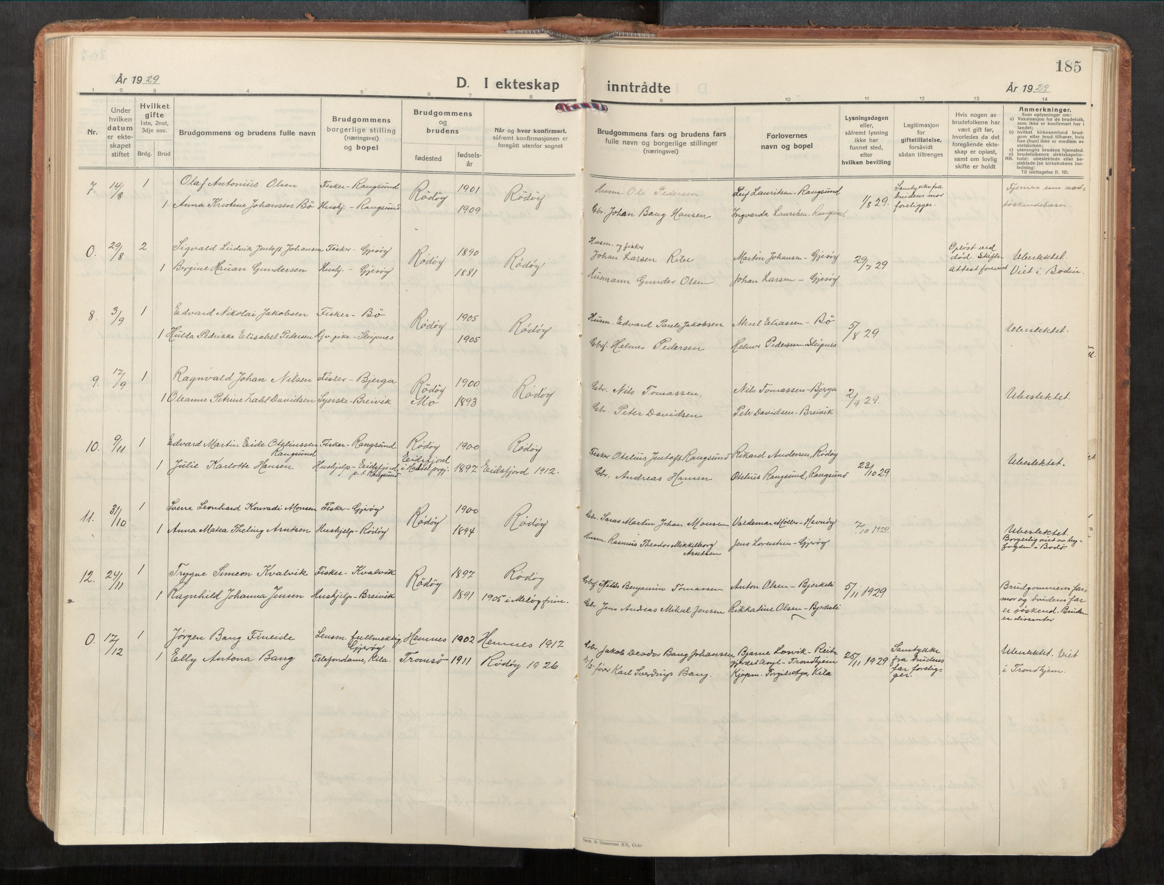 Rødøy sokneprestkontor, AV/SAT-A-4397/2/H/Ha/Haa/L0001: Ministerialbok nr. 1, 1926-1941, s. 185