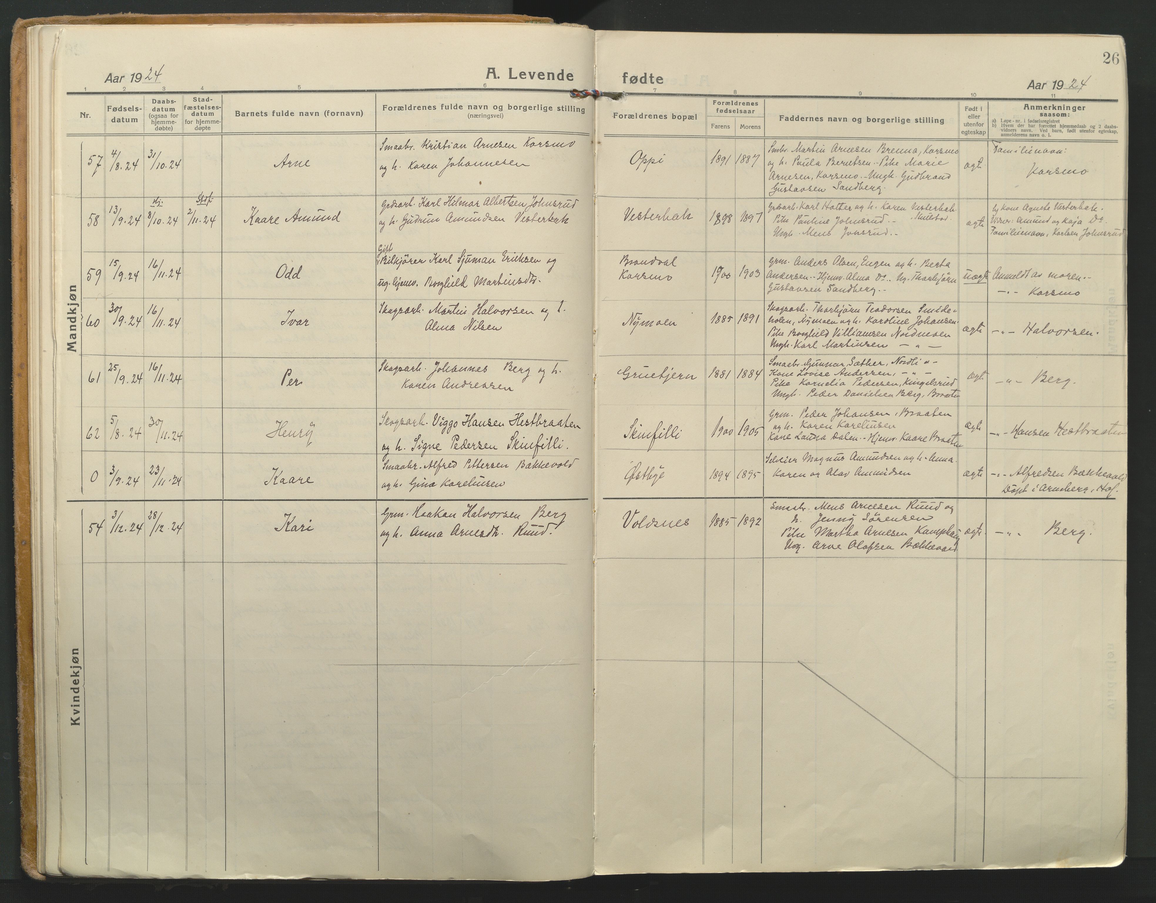 Grue prestekontor, AV/SAH-PREST-036/H/Ha/Haa/L0018: Ministerialbok nr. 18, 1923-1940, s. 26