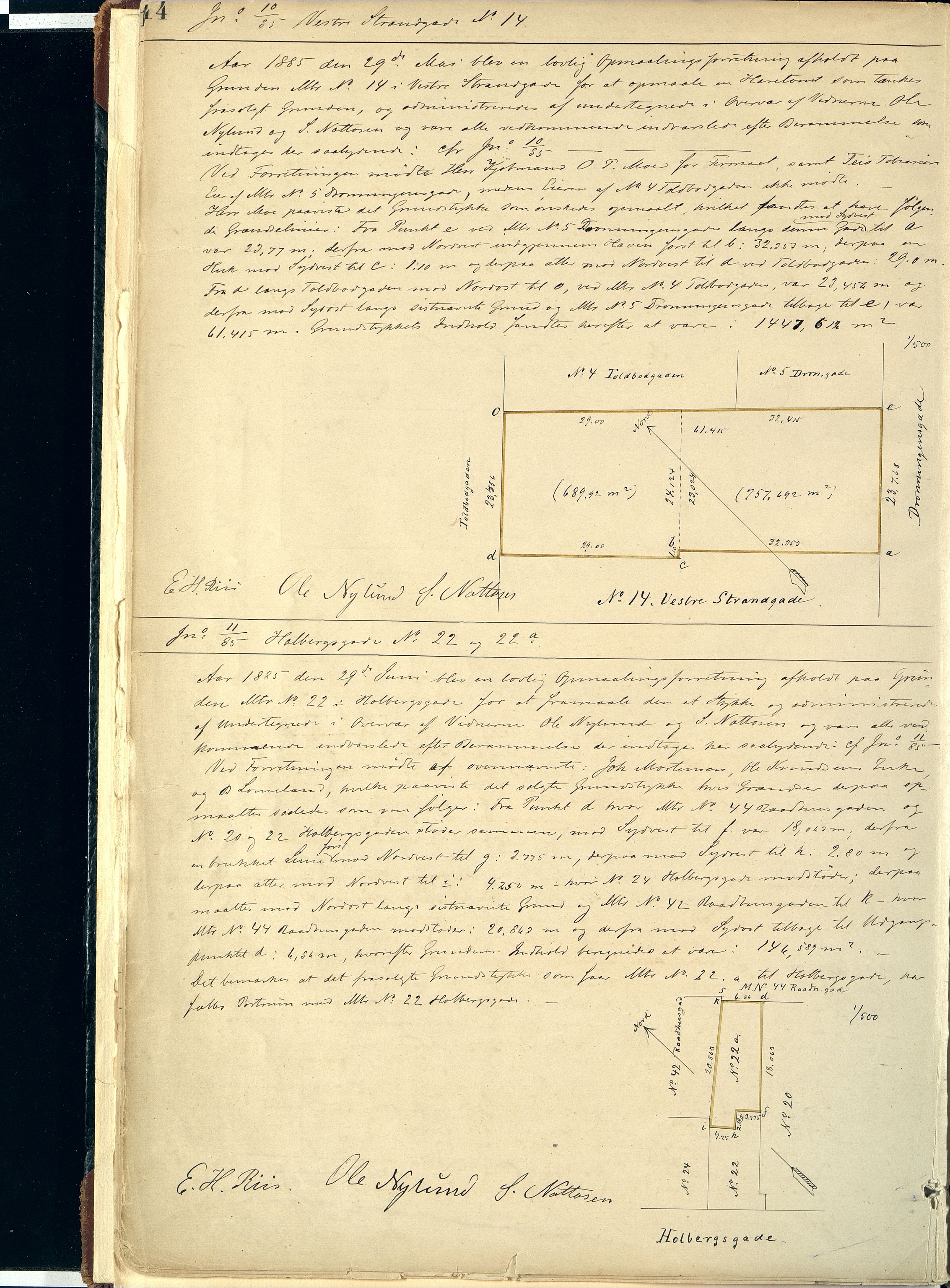 Kristiansand By - Magistraten, ARKSOR/1001KG122/I/Ic/L0008: Grunnmålingsprotokoll nr.6 (d), 1884-1908