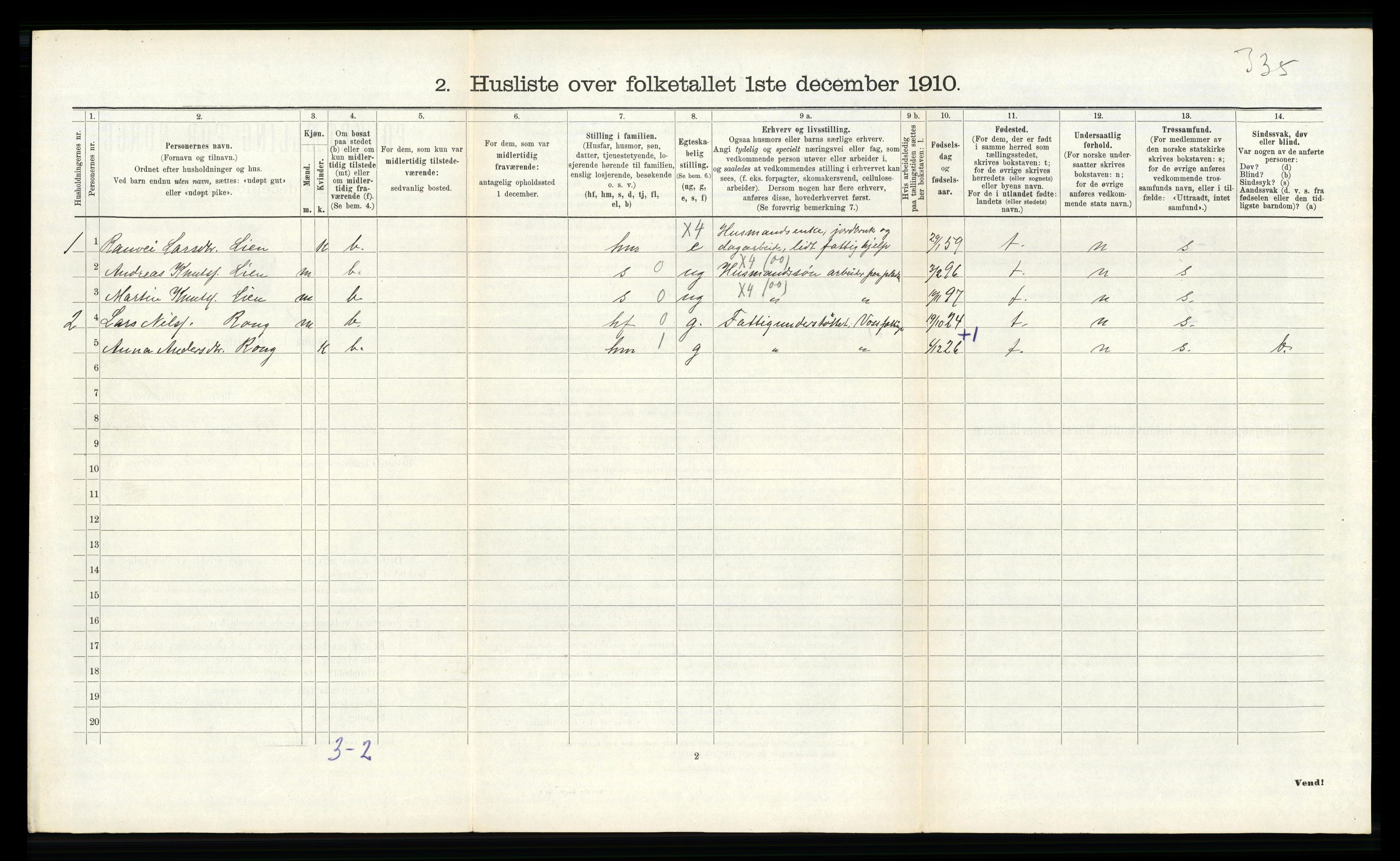 RA, Folketelling 1910 for 1235 Voss herred, 1910, s. 2239