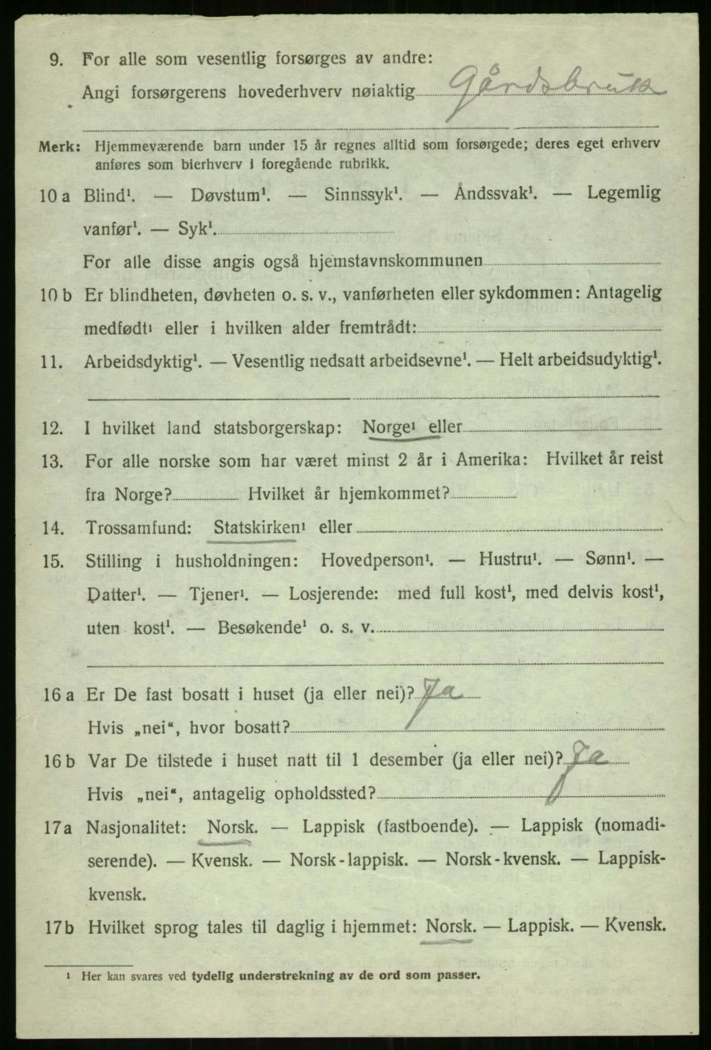 SATØ, Folketelling 1920 for 1933 Balsfjord herred, 1920, s. 3229