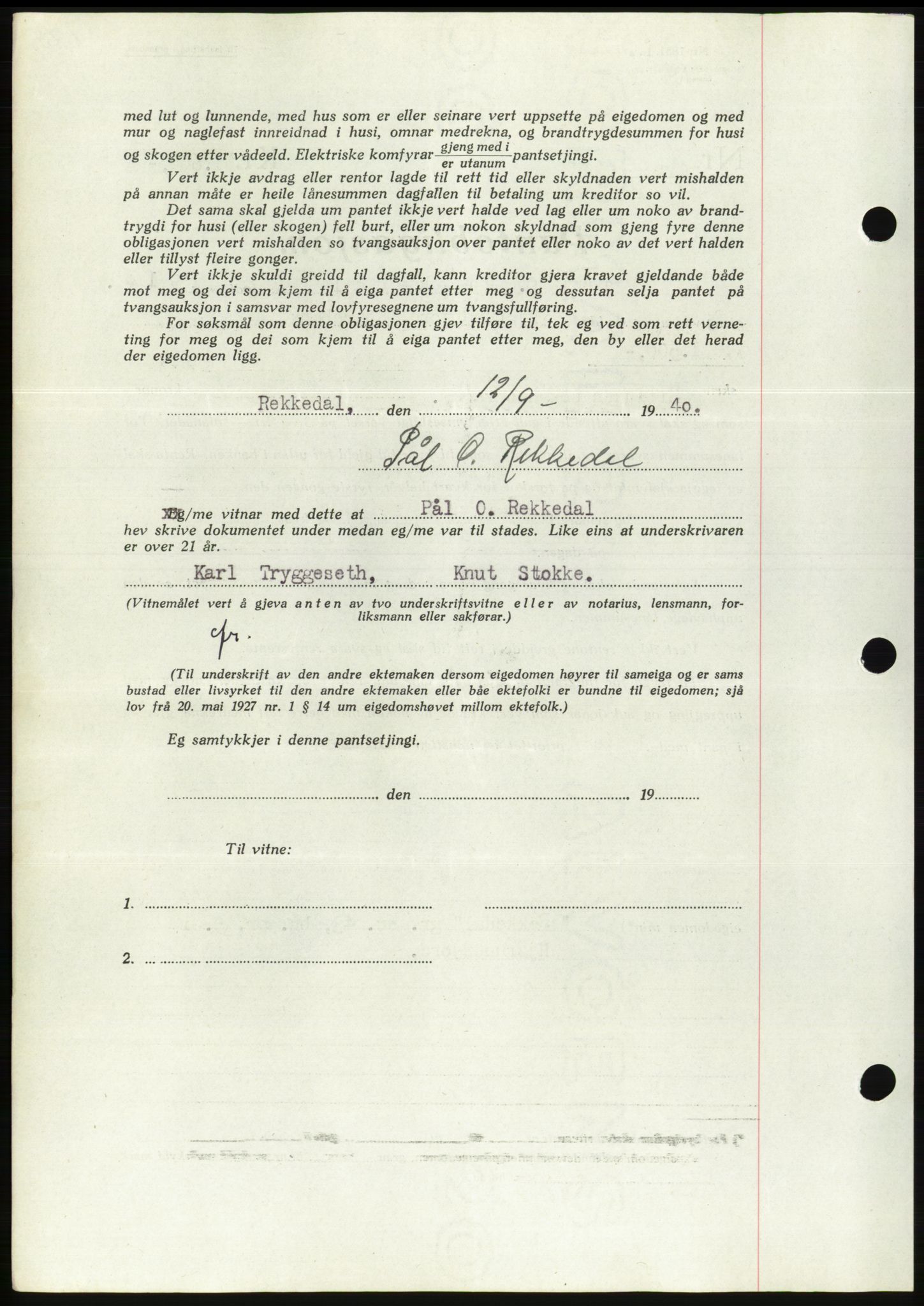 Søre Sunnmøre sorenskriveri, AV/SAT-A-4122/1/2/2C/L0070: Pantebok nr. 64, 1940-1941, Dagboknr: 686/1940