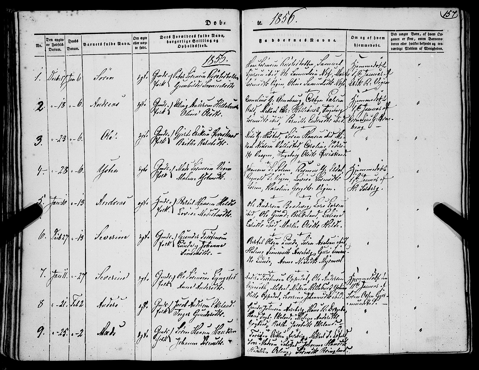 Gaular sokneprestembete, SAB/A-80001/H/Haa: Ministerialbok nr. A 4I, 1840-1859, s. 157