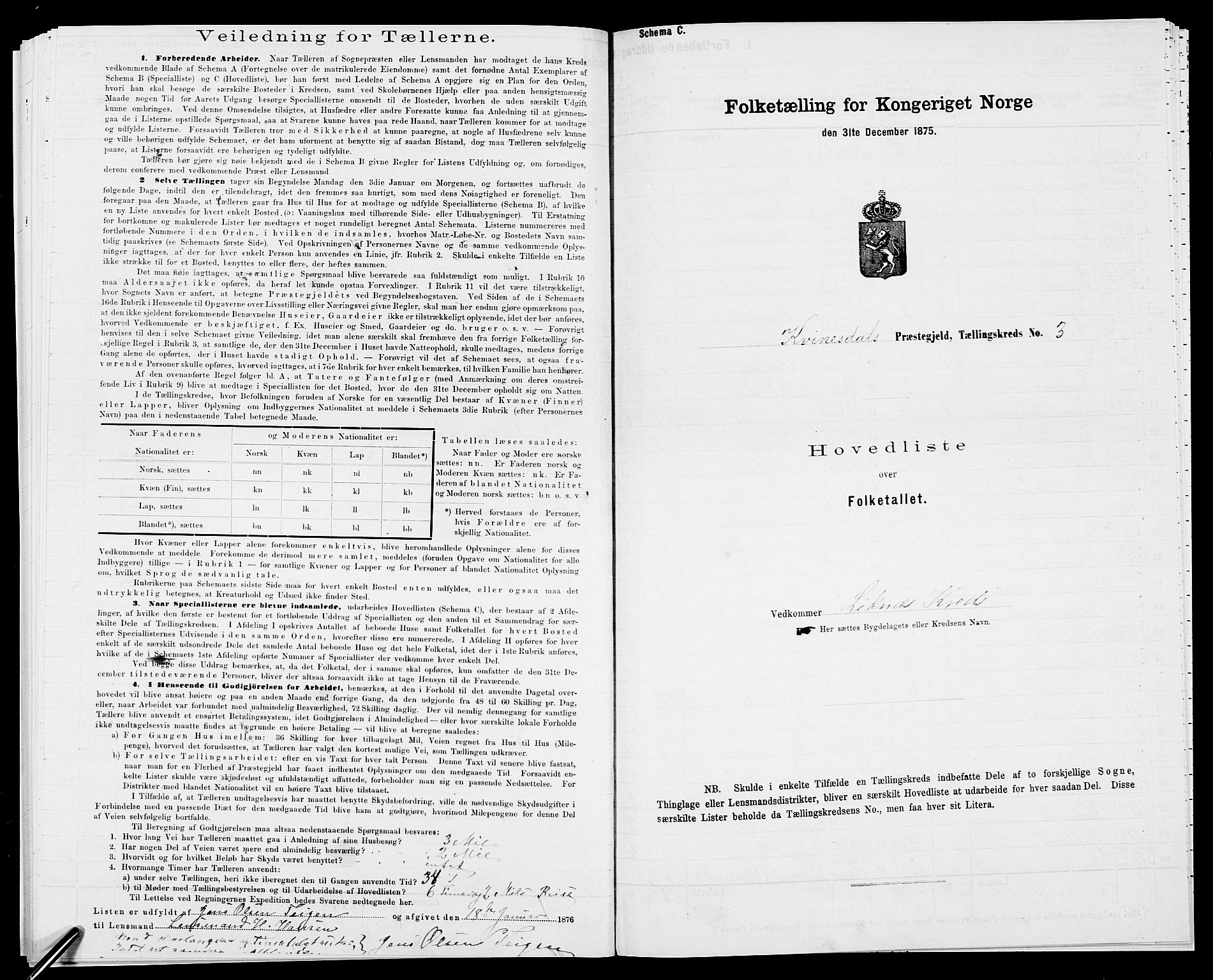 SAK, Folketelling 1875 for 1037P Kvinesdal prestegjeld, 1875, s. 57