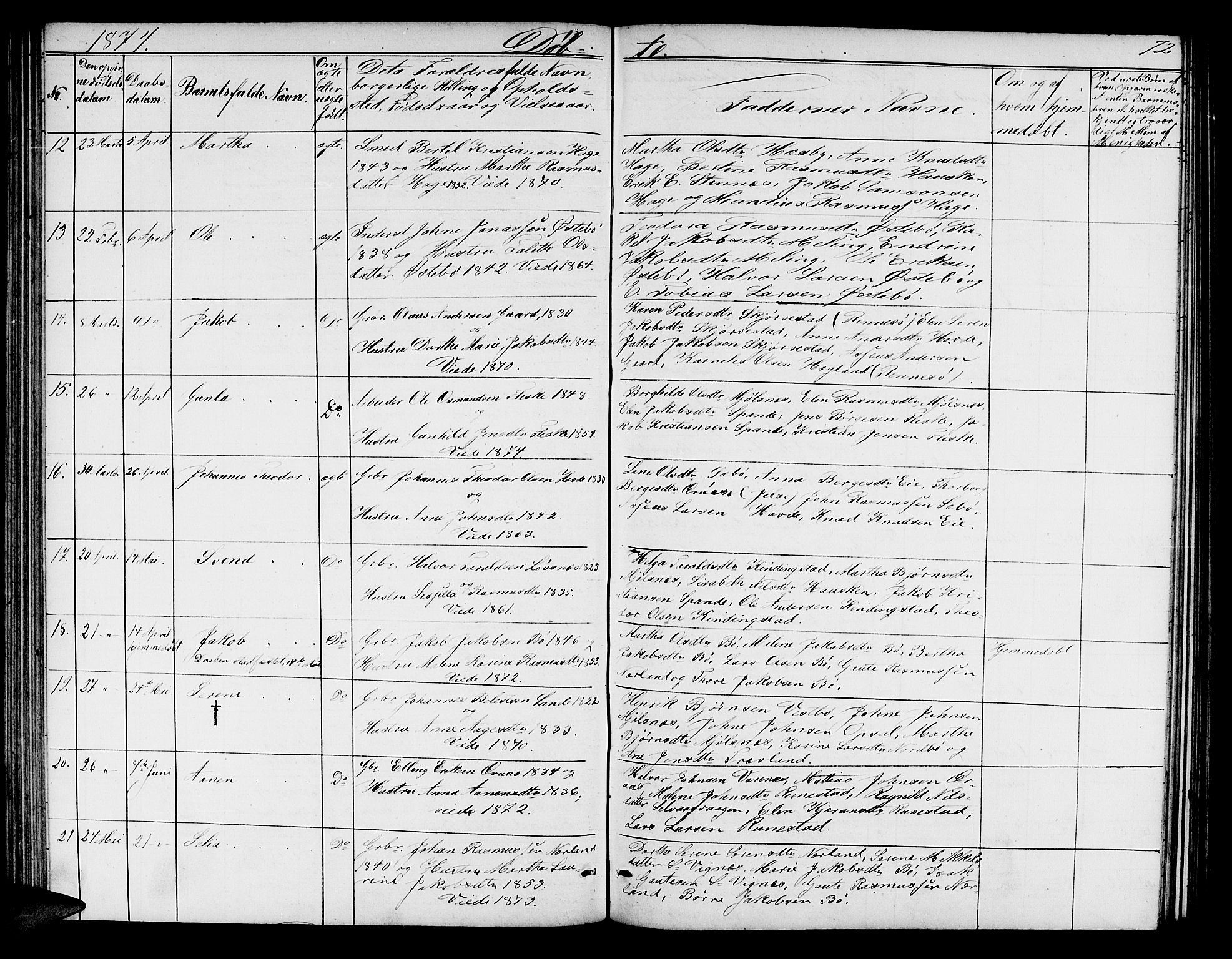 Finnøy sokneprestkontor, SAST/A-101825/H/Ha/Hab/L0002: Klokkerbok nr. B 2, 1857-1878, s. 72