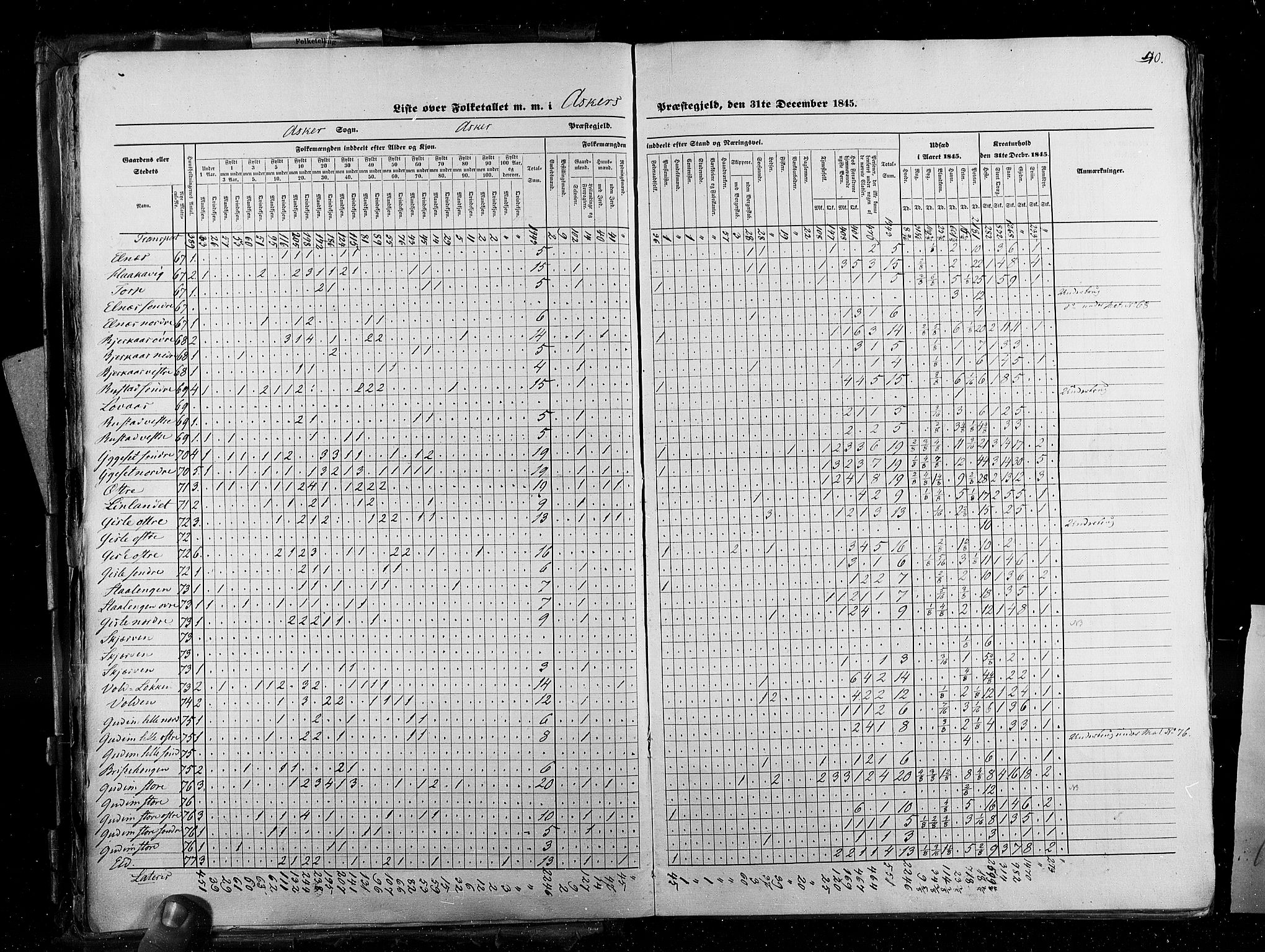 RA, Folketellingen 1845, bind 2: Smålenenes amt og Akershus amt, 1845, s. 40